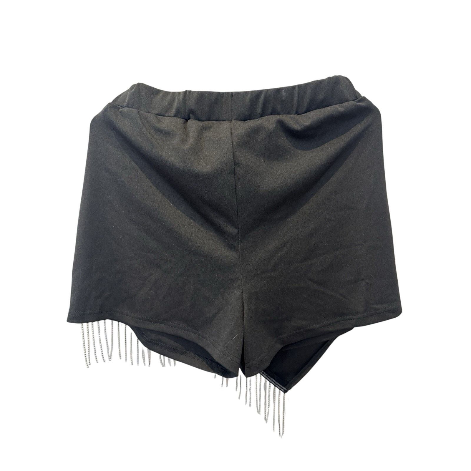Shein SHEIN CurveSkort XL BlackWrap Skirt Shorts Rhinestone Fringe Size 30" / US 8 / IT 44 - 2 Thumbnail