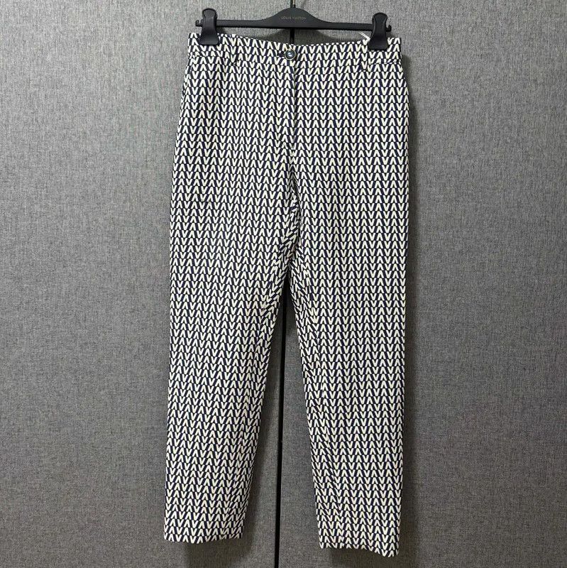 Valentino Valentino Men's Gray Logo Print Casual Pants 0089 Size US 27 - 1 Thumbnail