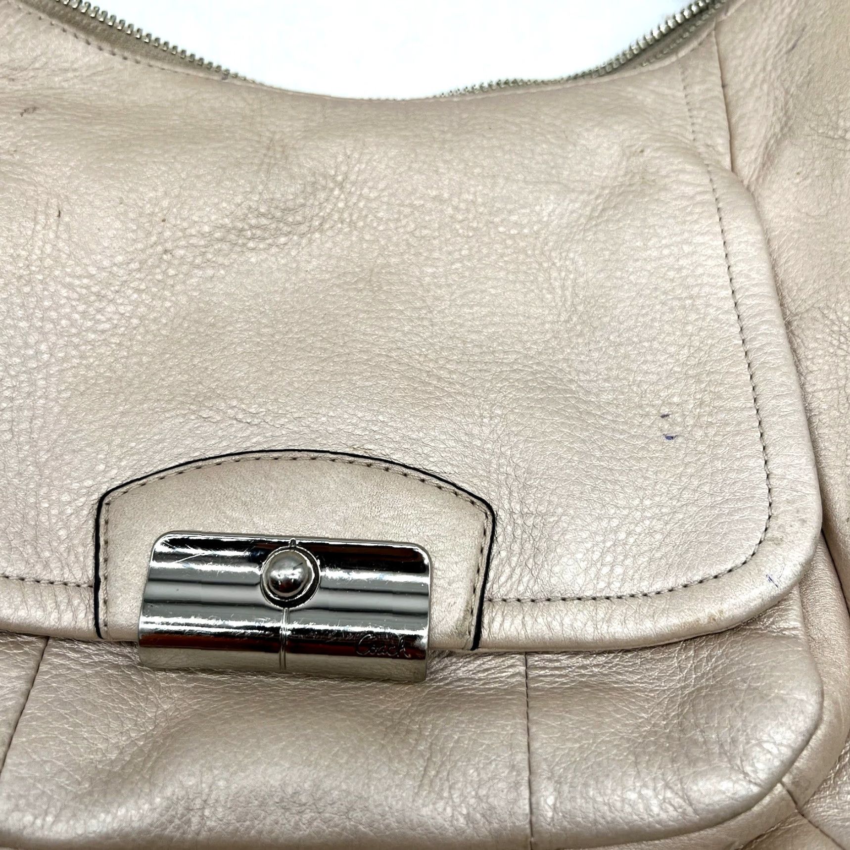 Coach VINTAGE Coach Kristin Leather Large Shoulder Bag Women's Gold Travel Purse Size ONE SIZE - 2 Thumbnail
