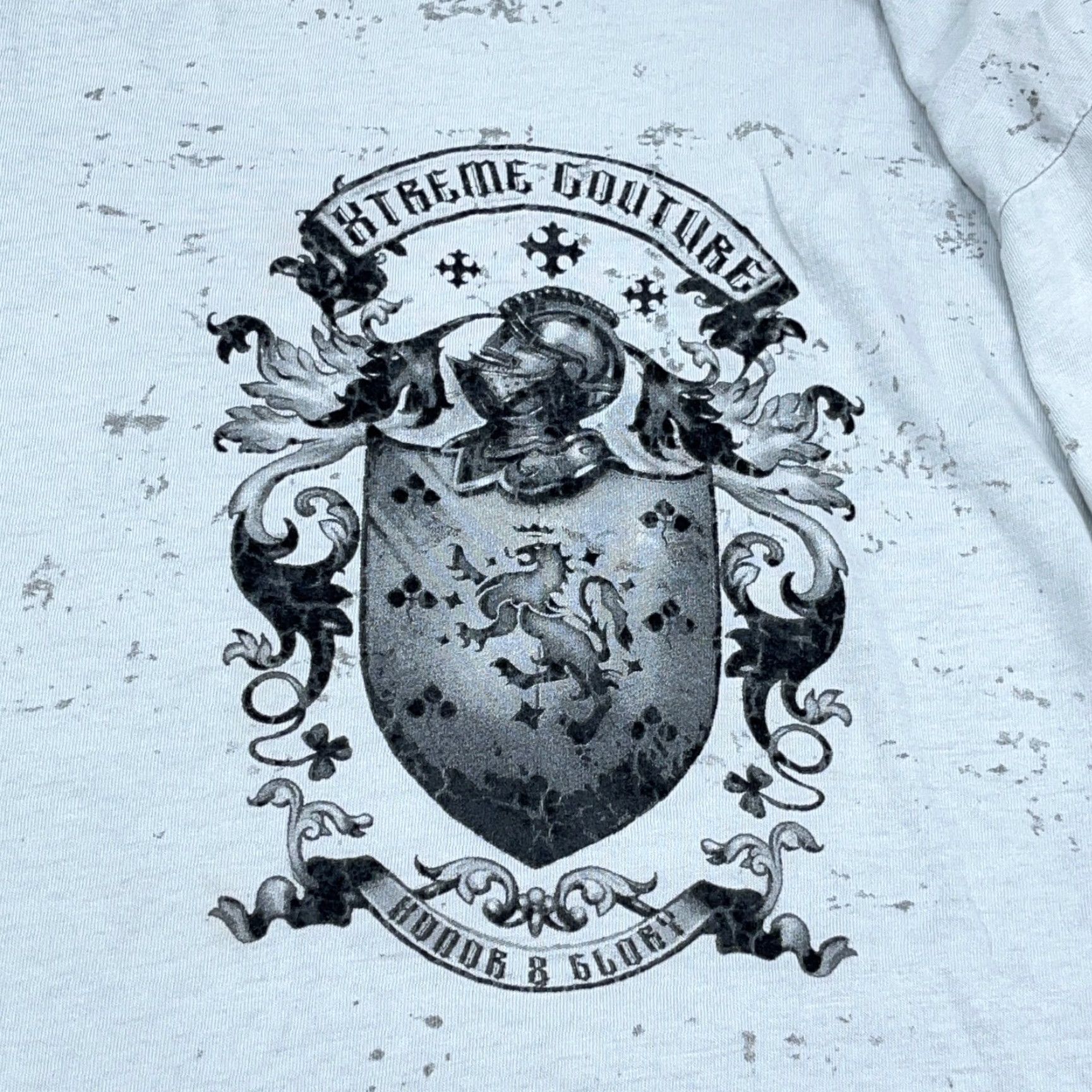 Vintage Xtreme Couture By Affliction T-Shirt Men 3XL Gray Graphic Print Gothic Grunge Skull USA 90s style Shirt Mens Size US XXL / EU 58 / 5 - 6 Thumbnail