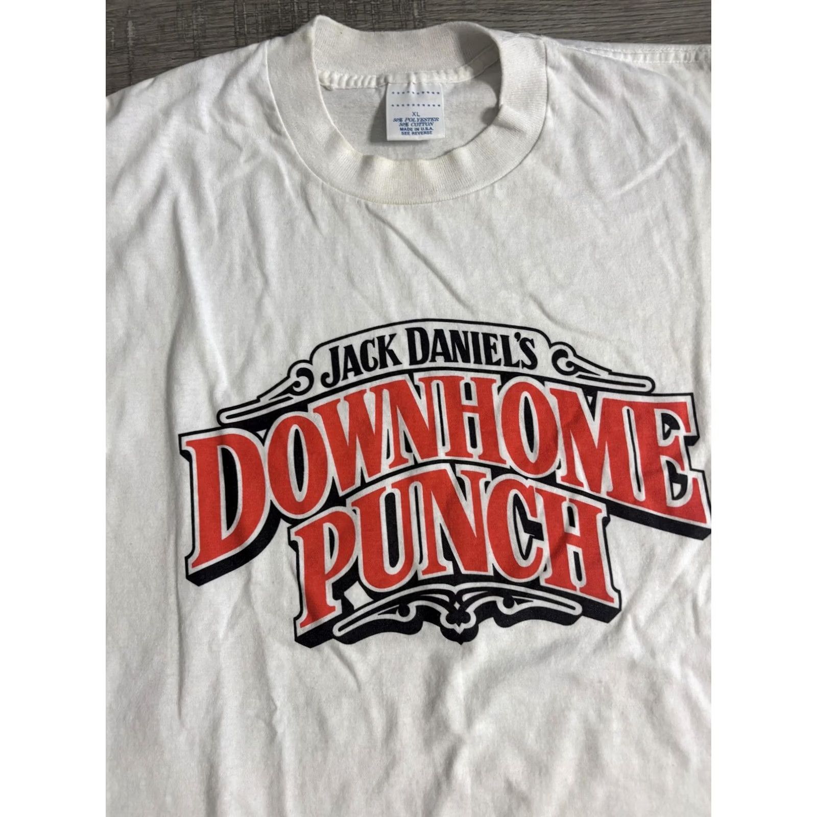 Vintage VINTAGE Jack Daniel's Shirt Mens XL White Downhome Punch Graphic Tee T-Shirt 90s Size US XL / EU 56 / 4 - 2 Thumbnail