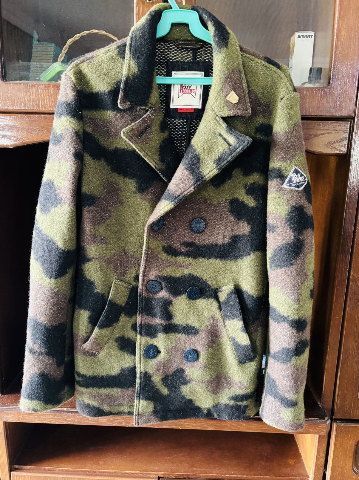 Roy Roger's Camo Wool Blend Peacoat - Made in Italy