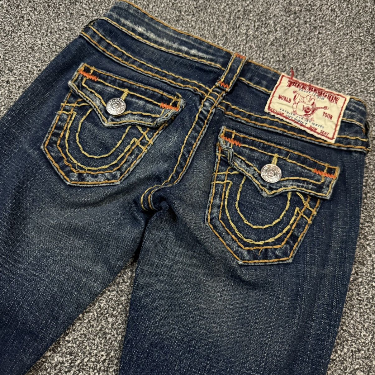 True Religion 🔥🇺🇸 Flared Sick True Religion Orange Archives y2k Denim Size US 29 - 3 Thumbnail