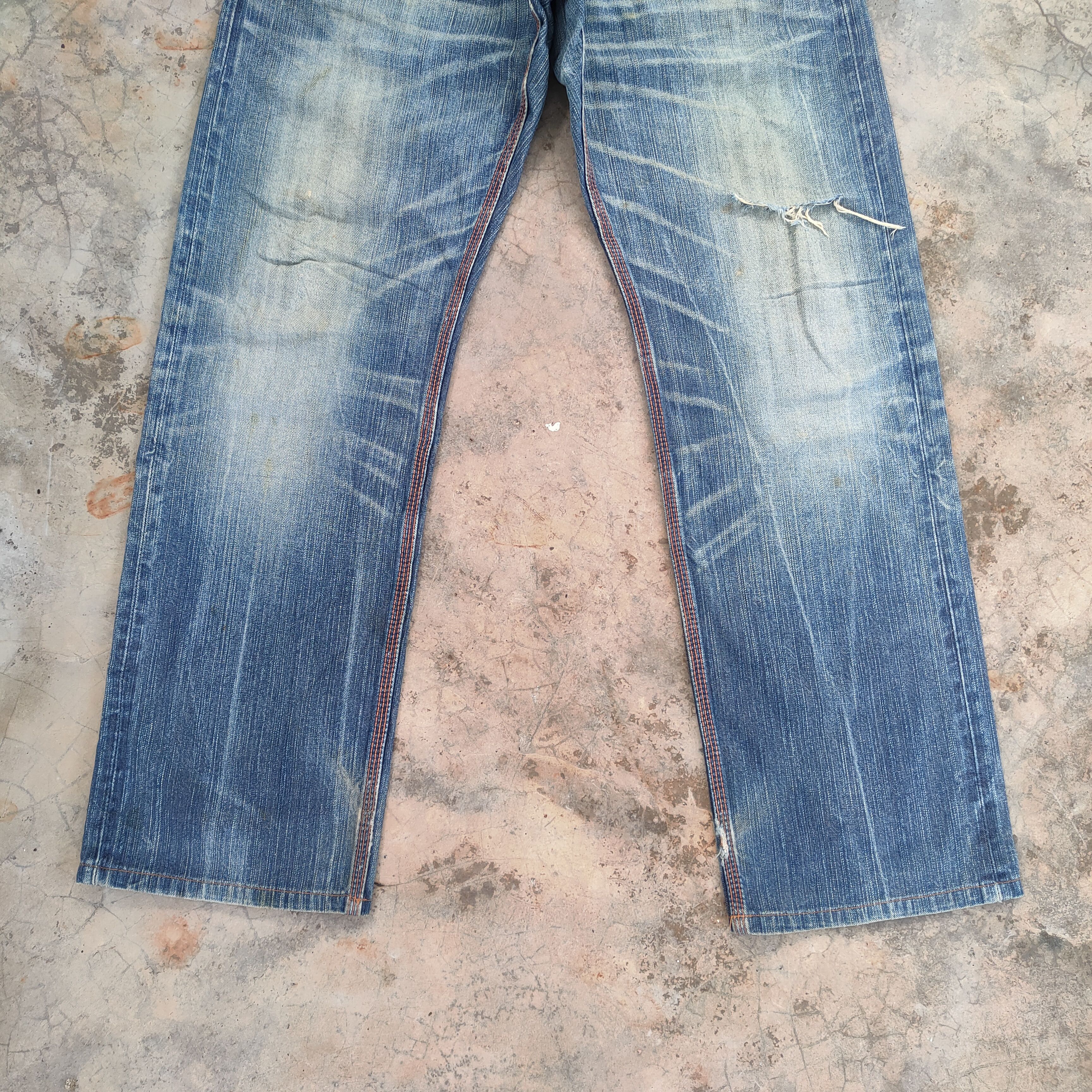 Edwin # EDWIN VINTAGE RIPPED FADED JEANS DENIM PANTS Size US 32 / EU 48 - 5 Thumbnail