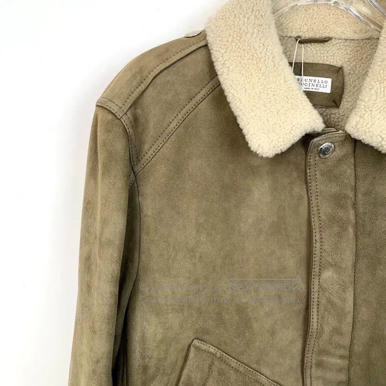 Brunello Cucinelli Brunello Cucinelli Green Shearling Jacket XS. Size US XS / EU 42 / 0 - 3 Thumbnail