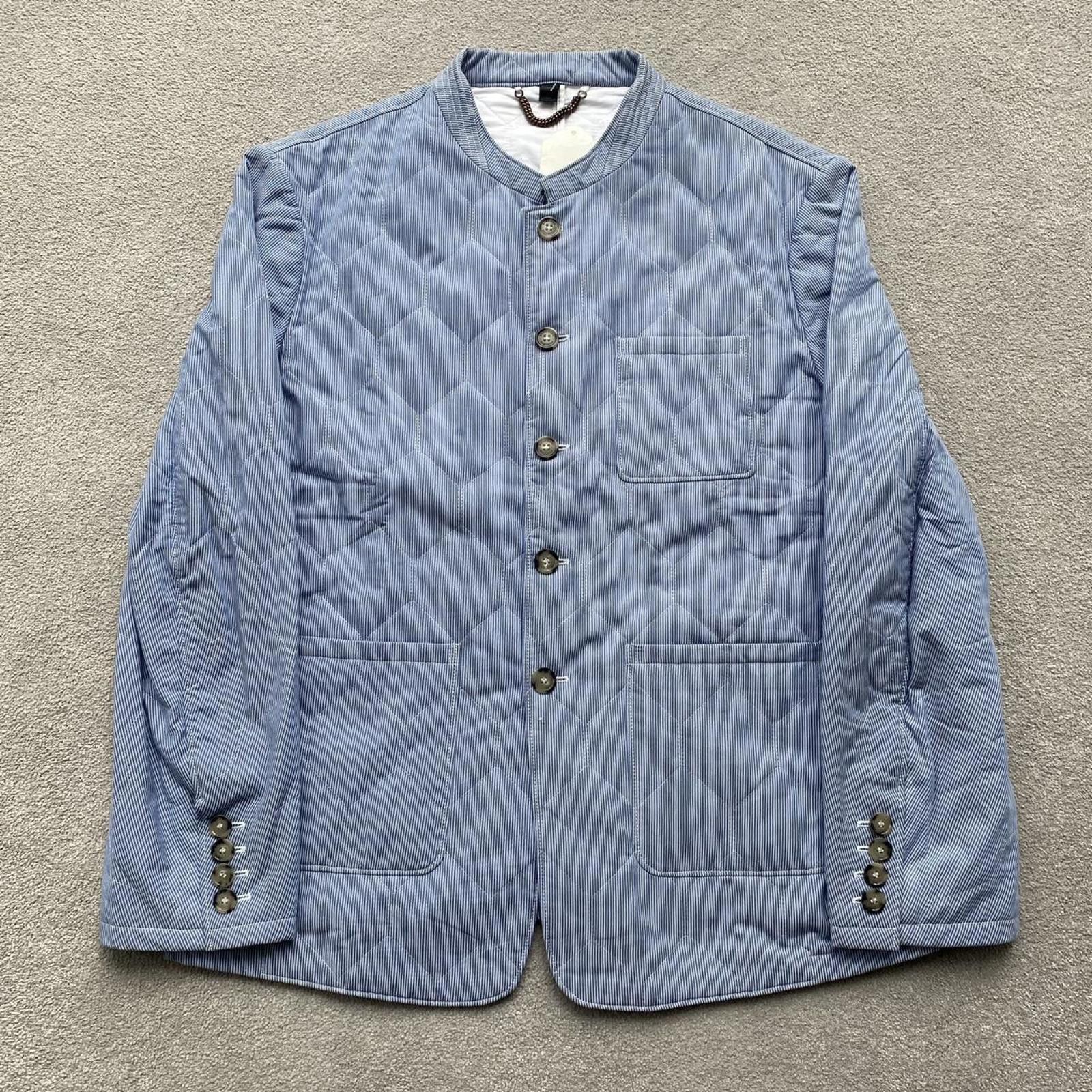 Burberry Burberry Prorsum Pinstriped Blue Quilted Jacket Size US L / EU 52-54 / 3 - 1 Thumbnail