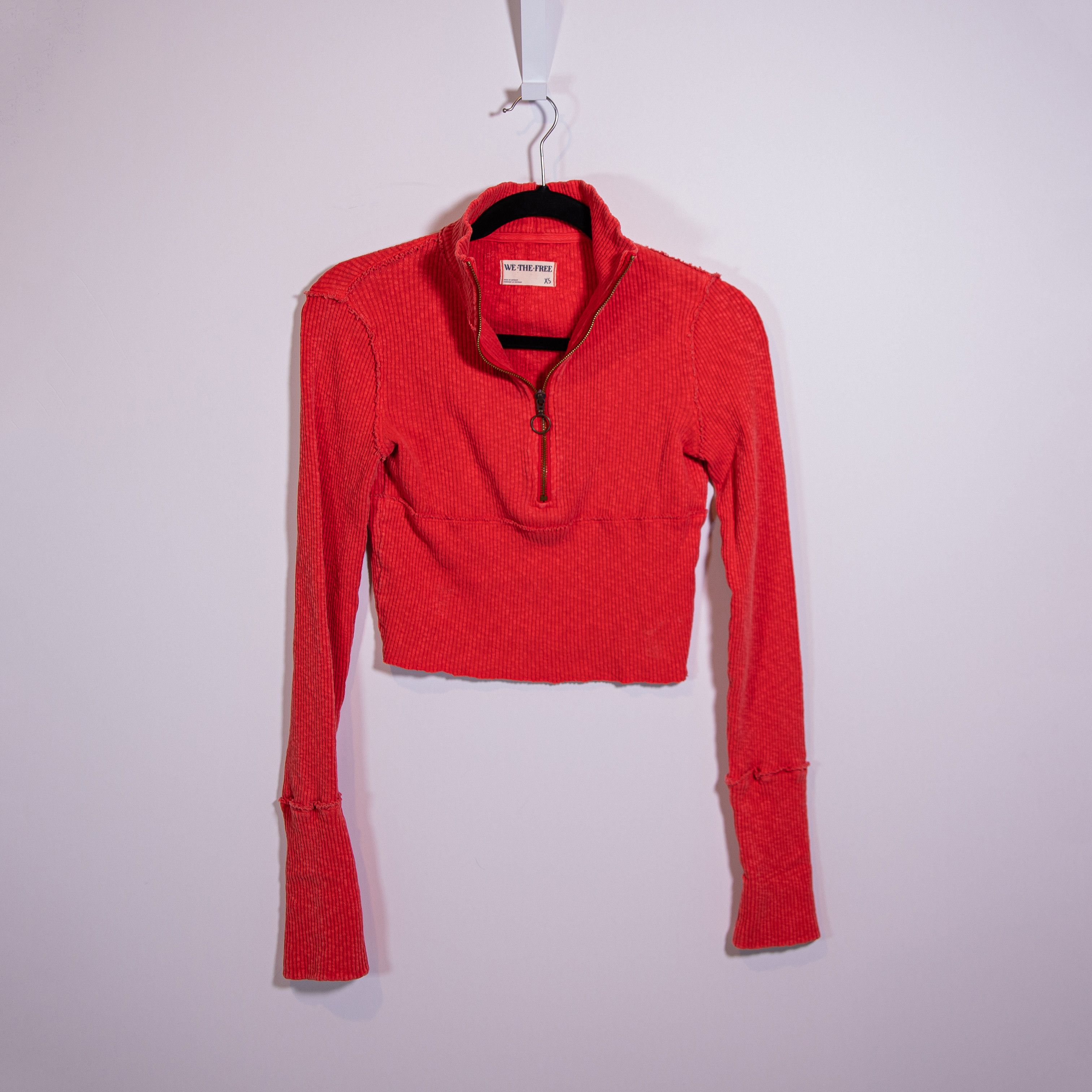 Free People Free People Midnight Half Zip V Neck Pullove Size XS / US 0-2 / IT 36-38 - 1 Thumbnail