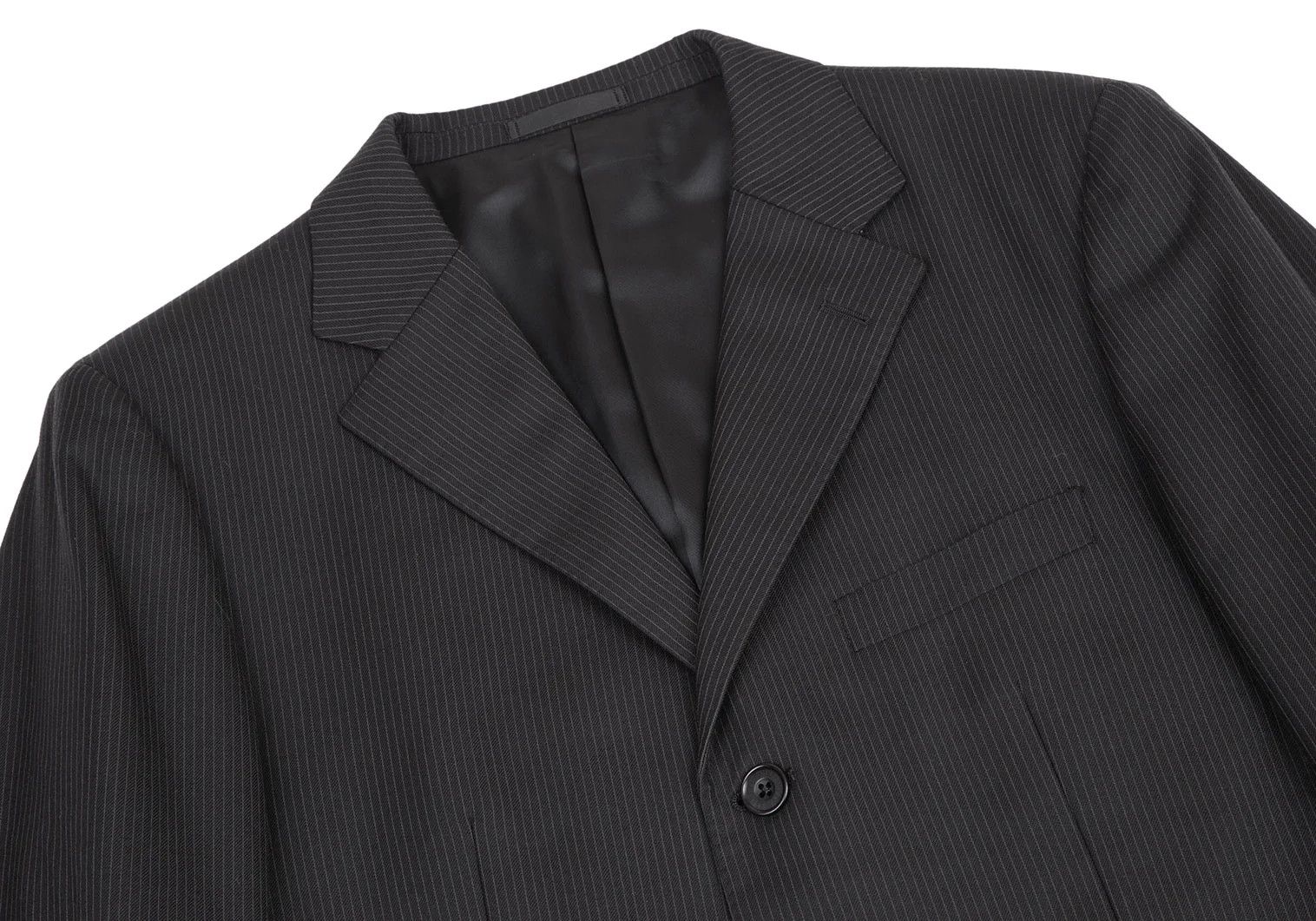 Burberry Wool Pinstripe Tailored Jacket in Black, Size 42L Size US XS / EU 42 / 0 - 2 Thumbnail