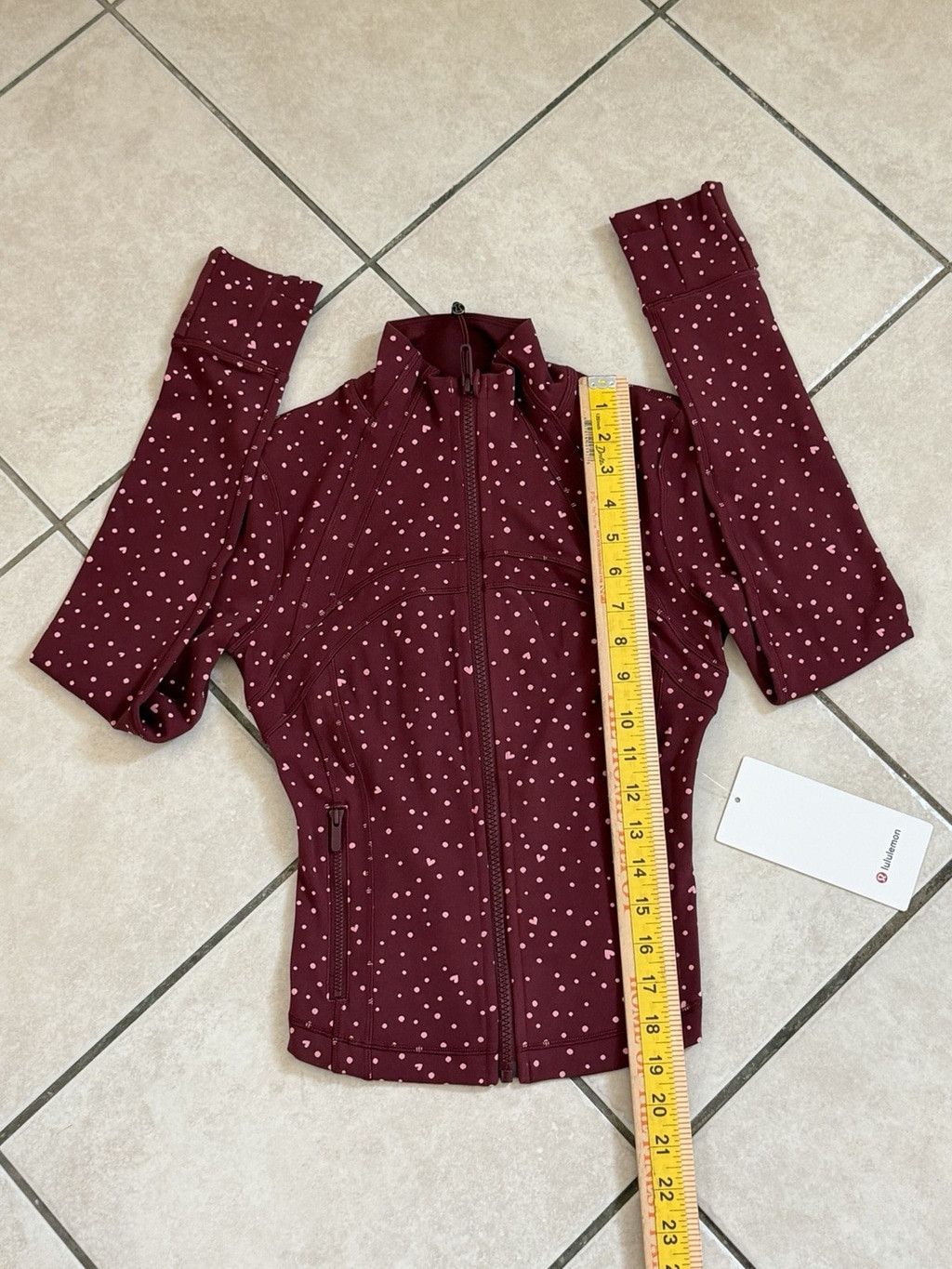 Lululemon LULULEMON DEFINE CROPPED JACKET BURGUNDY DOT PINK SIZE 2 NWT Size XS / US 0-2 / IT 36-38 - 4 Thumbnail