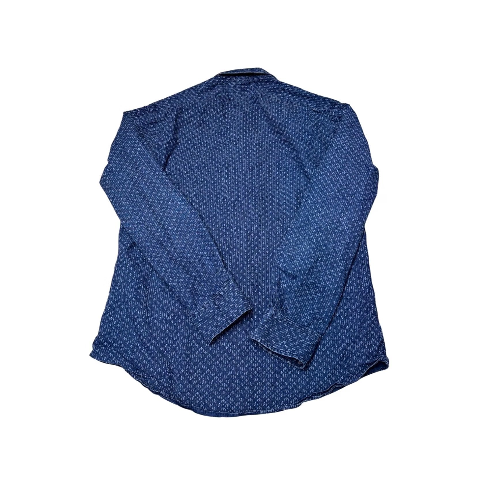 Polo Ralph Lauren Polo Ralph Lauren Mens Slim Fit Indigo Blue Micro Dot Cotton Button Up Shirt L Size US L / EU 52-54 / 3 - 6 Thumbnail
