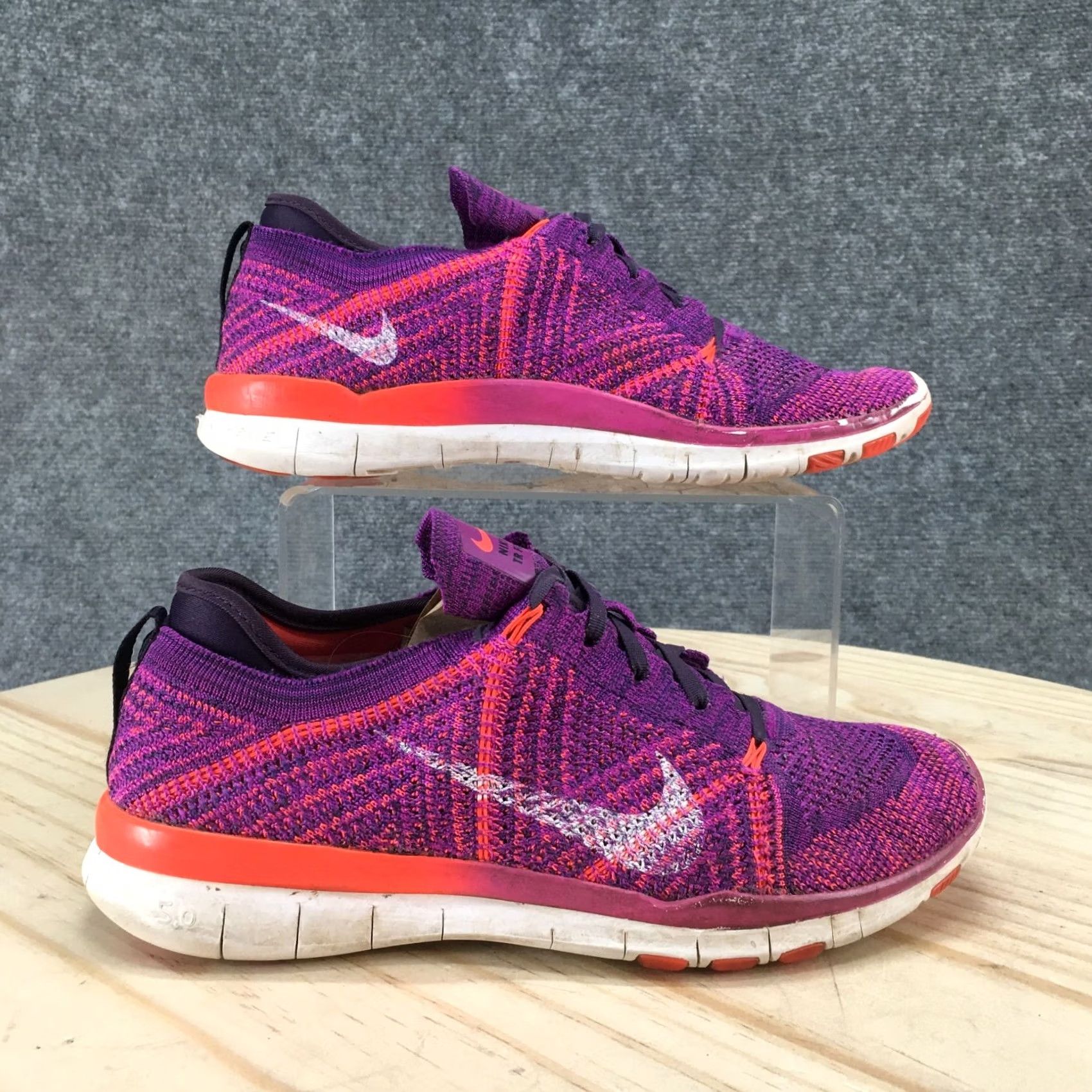 Nike Nike Womens 7 Purple Free TR Flyknit Running Training Sneakers Lace Up 718785502 Size US 7 / IT 37 - 2 Thumbnail