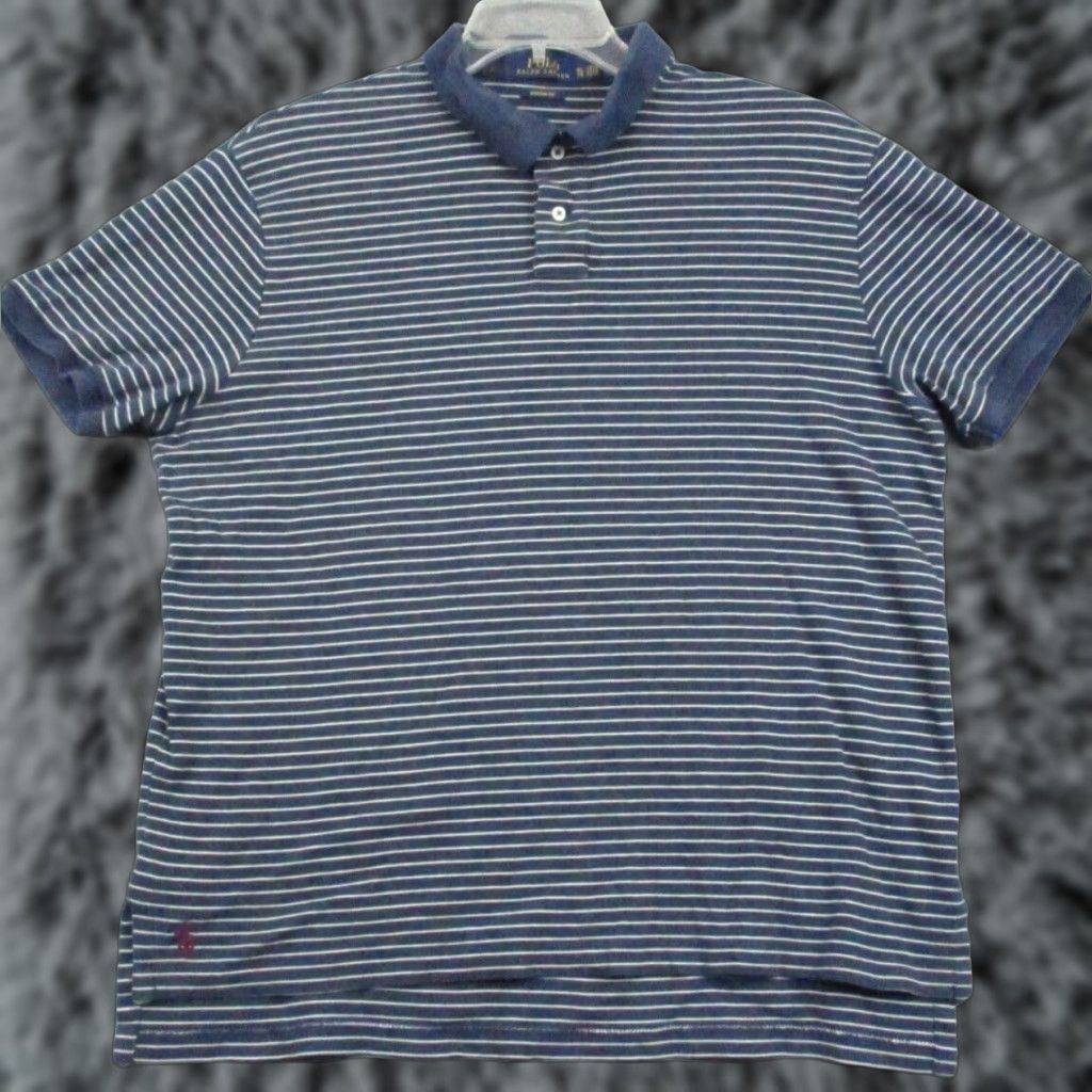Polo Ralph Lauren Polo Ralph Lauren Shirt XL Men Short Sleeve Blue Stripe Pony Size US XL / EU 56 / 4 - 1 Thumbnail