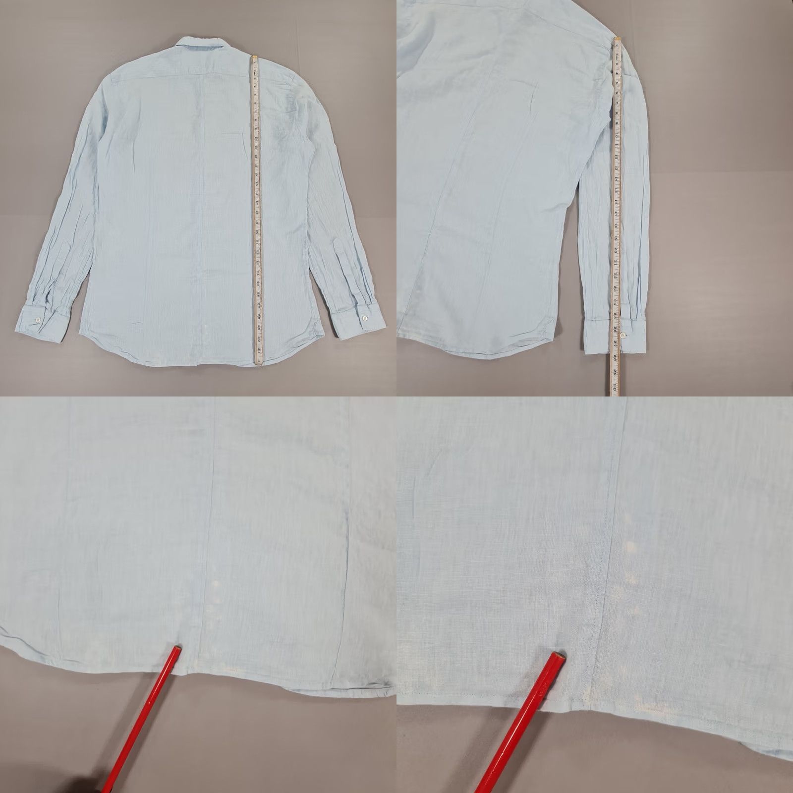 Vintage Cortigiani Mens Shirt Blue XL 56 Linen Button-Up Quilted Breathable Summer Size US XL / EU 56 / 4 - 8 Thumbnail
