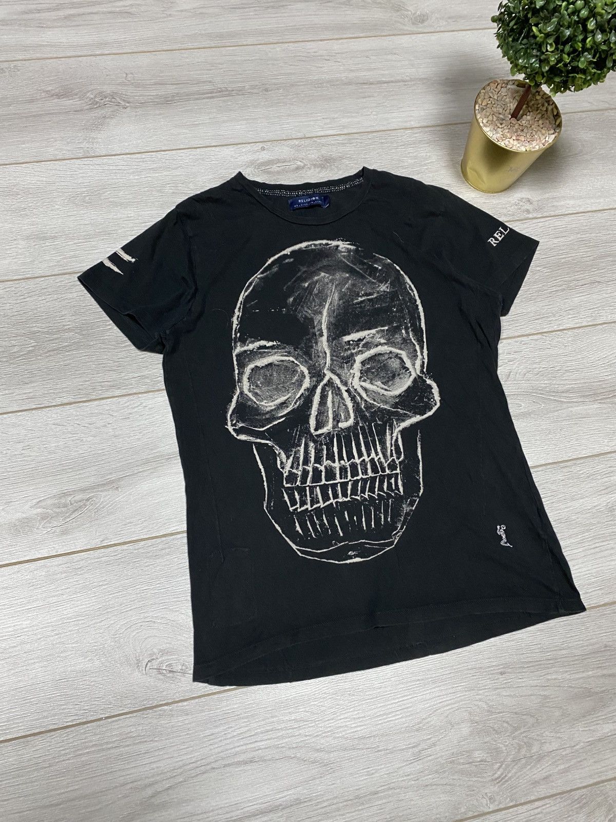Vintage Big skull cross Religion t-shirt McQ style abstract Size US M / EU 48-50 / 2 - 2 Thumbnail