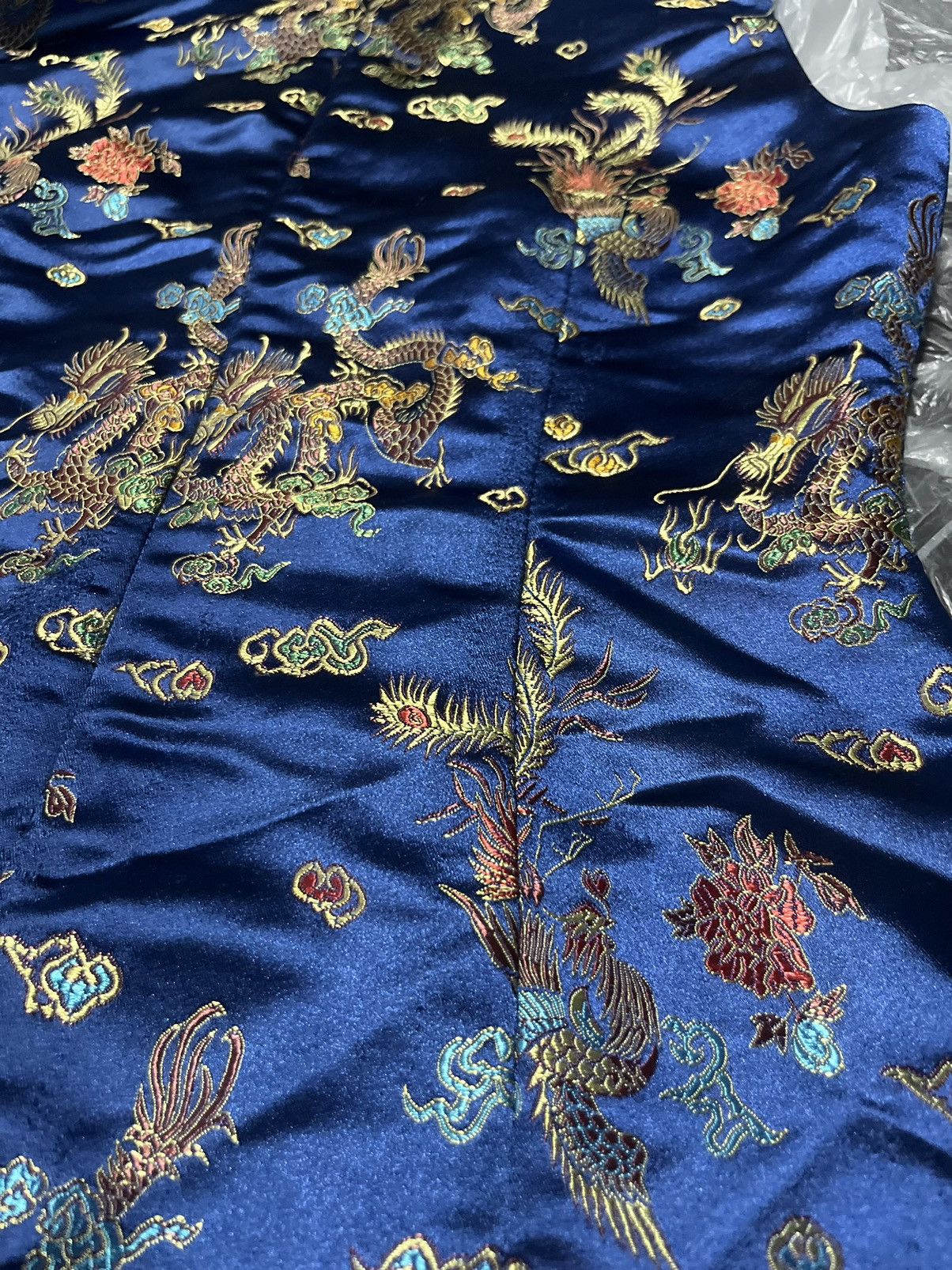 Japanese Brand × Vintage Blue Silk Dragon Dress Size M / US 6-8 / IT 42-44 - 9 Thumbnail