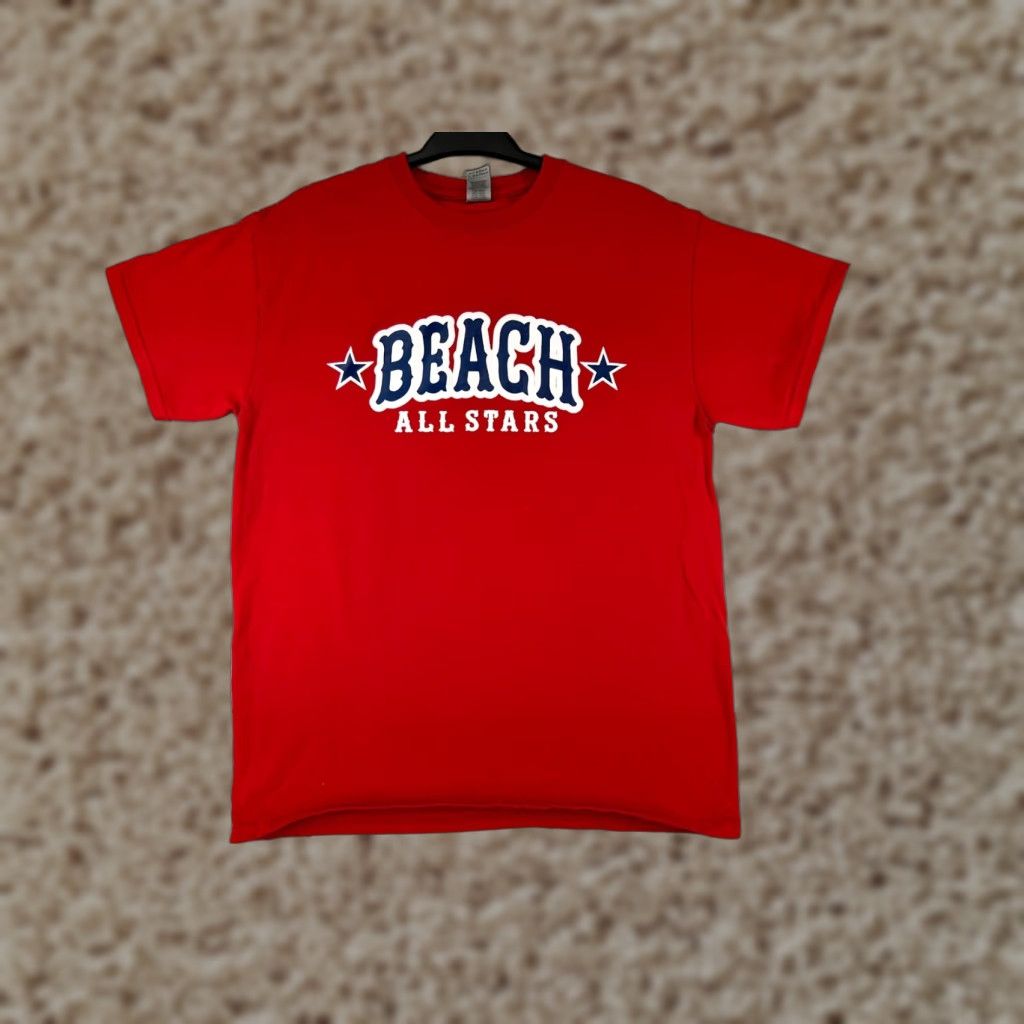 Gildan Beach All Stars Shirt Mens Medium Red East Long Beach Pony 2021 Baseball Crew Size US M / EU 48-50 / 2 - 1 Thumbnail