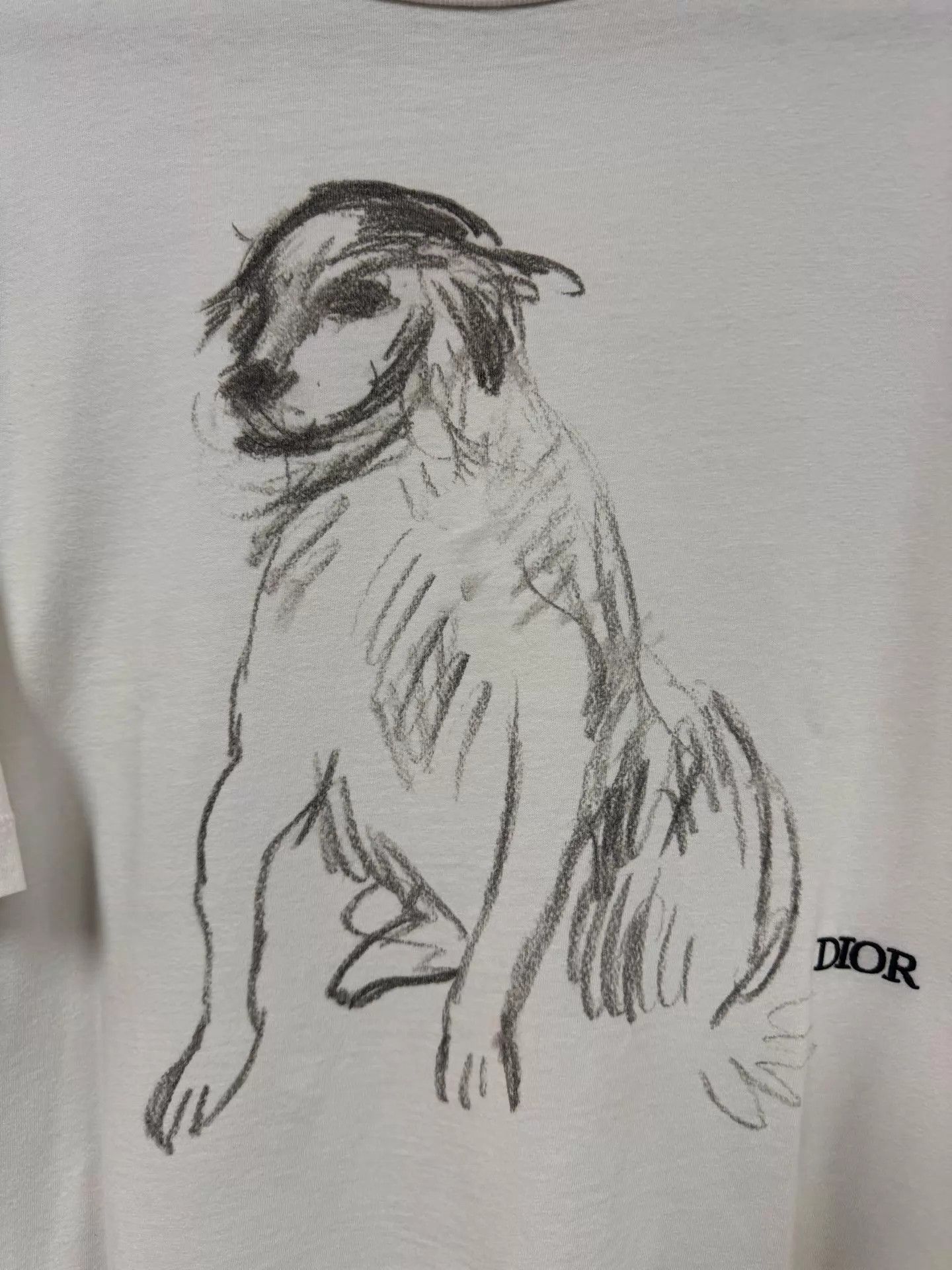 Dior Dior Sketch Dog White Short Sleeve T-shirt XS Size US XS / EU 42 / 0 - 4 Thumbnail