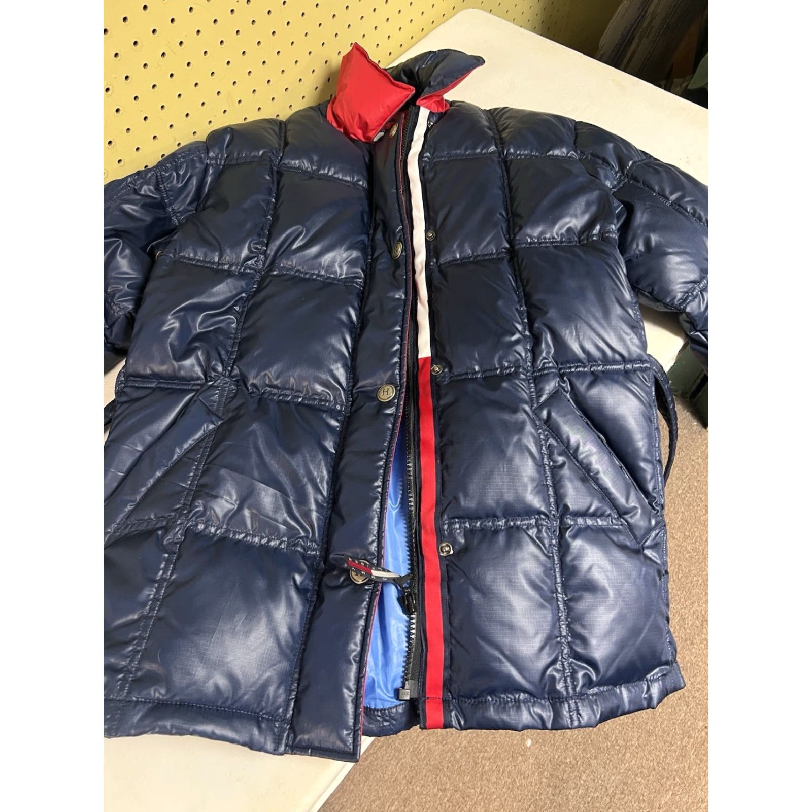 Tommy Hilfiger Vtg Tommy Hilfiger Blue Ski Puffer Down Feather Zip Snap Women's S Long Jacket Size S / US 4 / IT 40 - 4 Thumbnail
