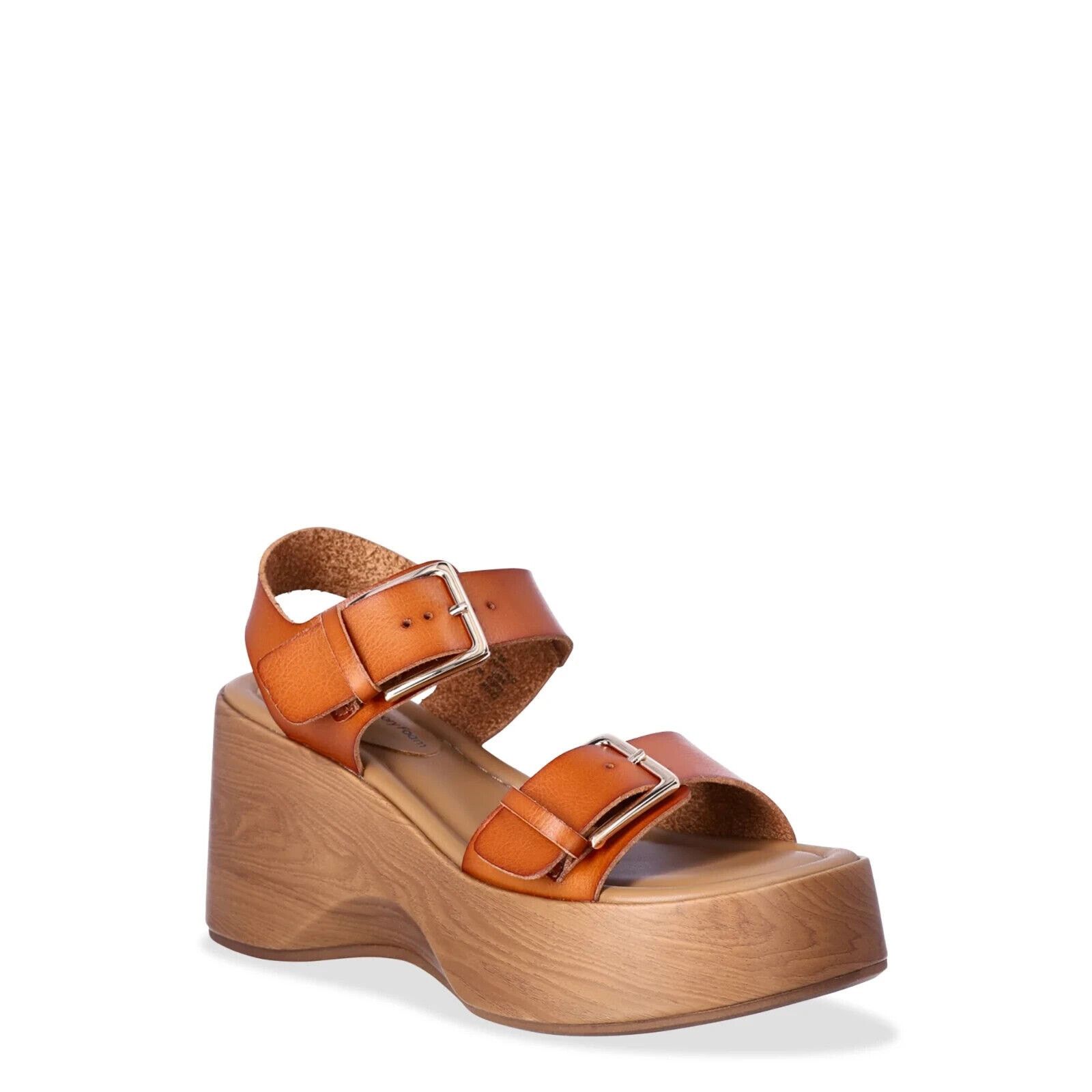 Other 70'S GROOVY BROWN FAUX LEATHER PLATFORM STRAP SANDALS SZ 8 Size US 8 / IT 38 - 1 Thumbnail