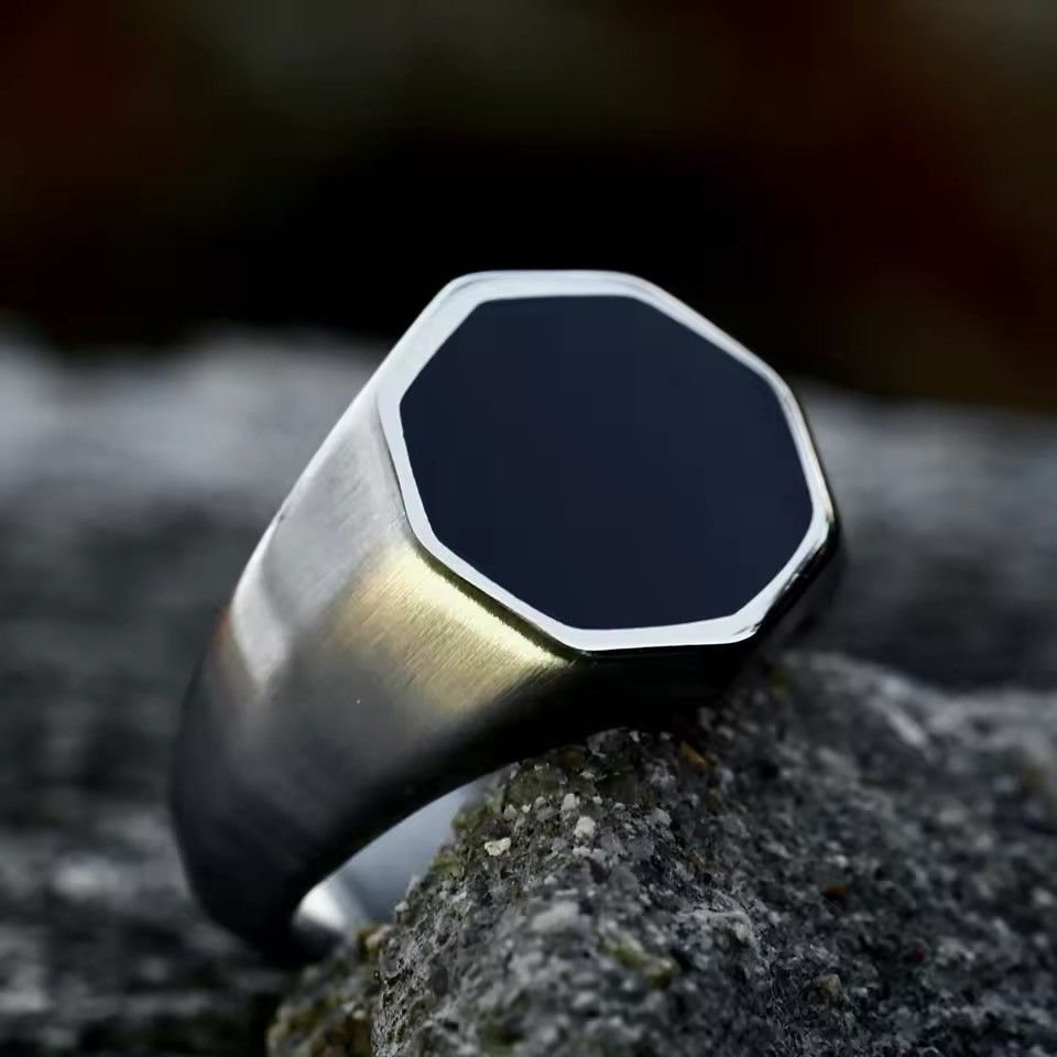 Jewelry Octagon Shape Ring High Polished Ring Size ONE SIZE - 1 Thumbnail