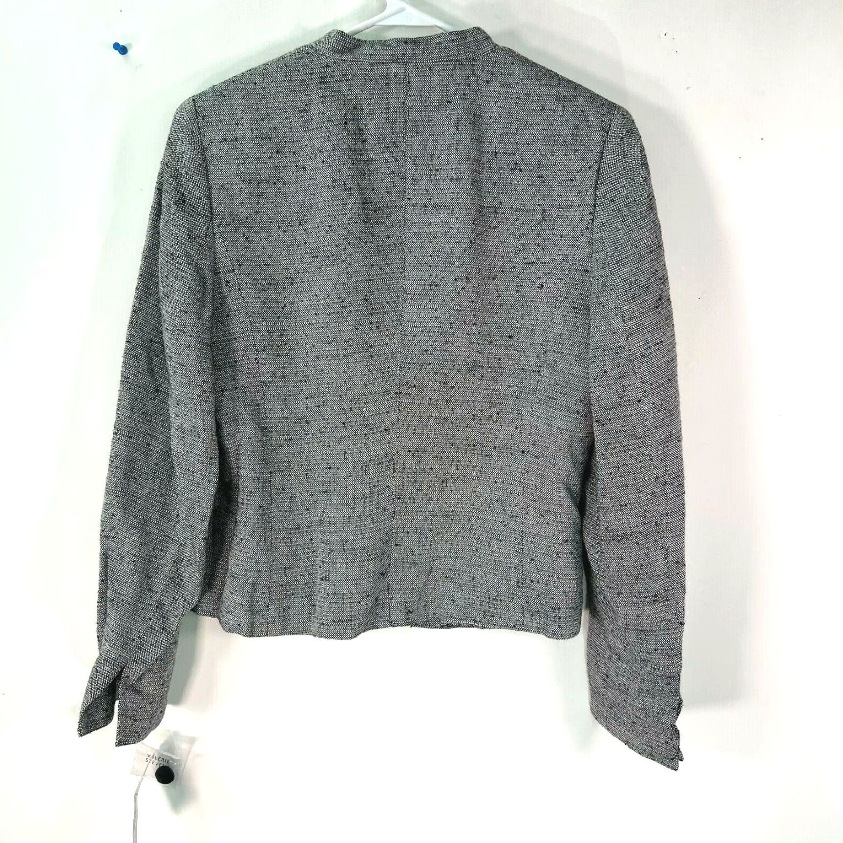 Vintage Valerie Stevens Blazer Shirt Womens Size 4 Gray Long Sleeve Lined Button 21in Chest 18in-24in Range Casual Classic Jacket Size S / US 4 / IT 40 - 2 Thumbnail