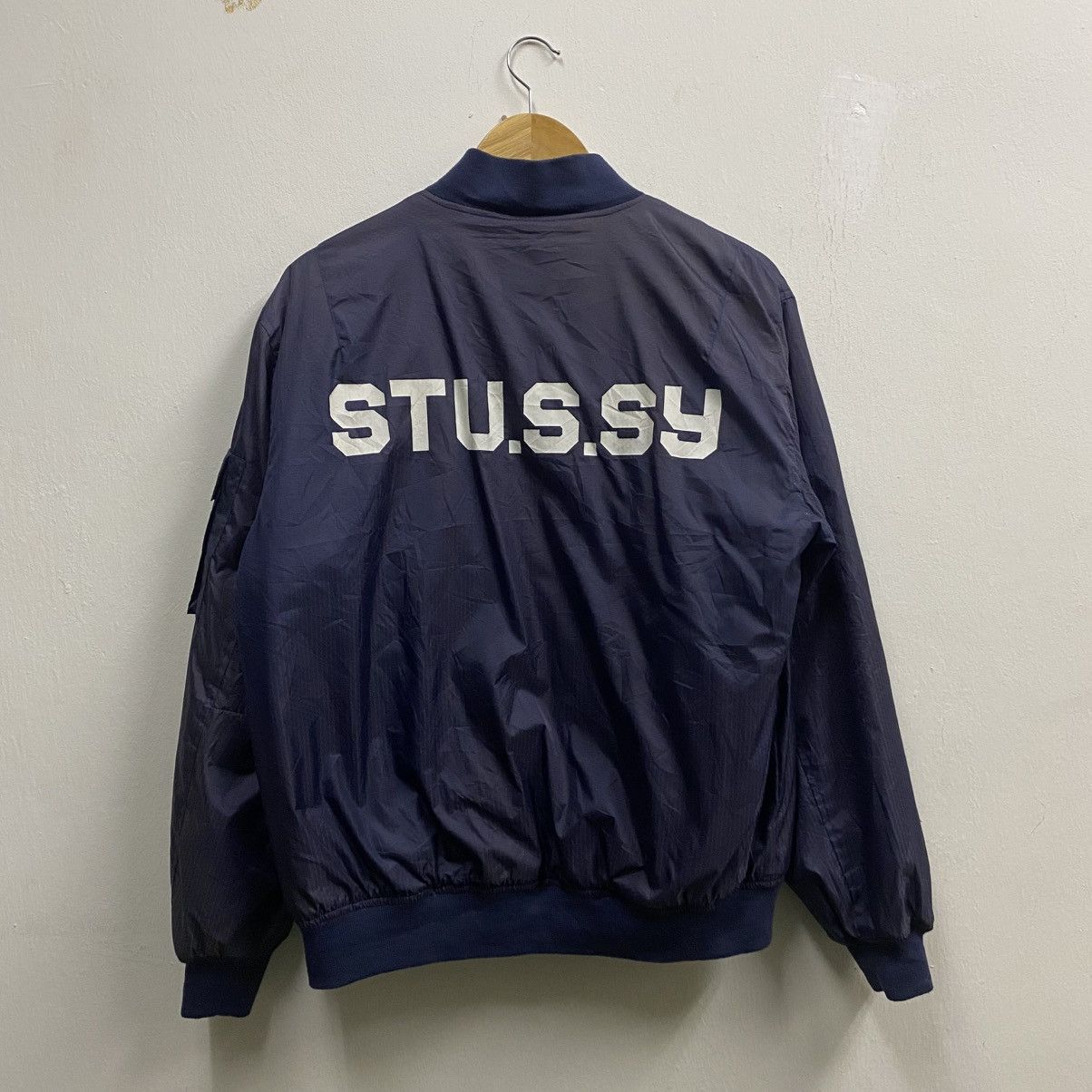 STUSSY ネイビー MA-1ジャケット Stussy Ma 1 | Grailed