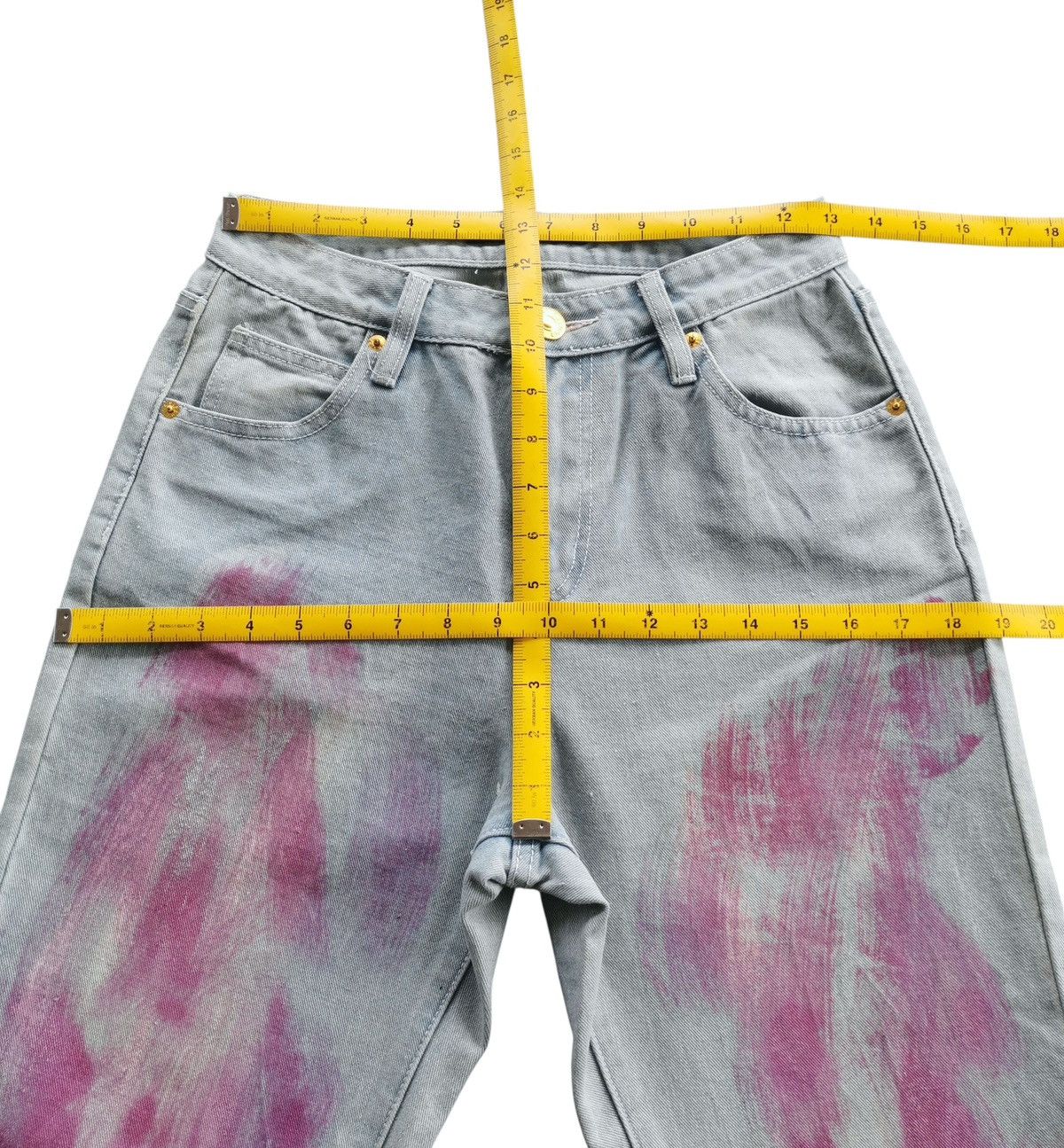 Japanese Brand Fig Viper Art Distressed Jeans Size 26" / US 2 / IT 38 - 8 Thumbnail