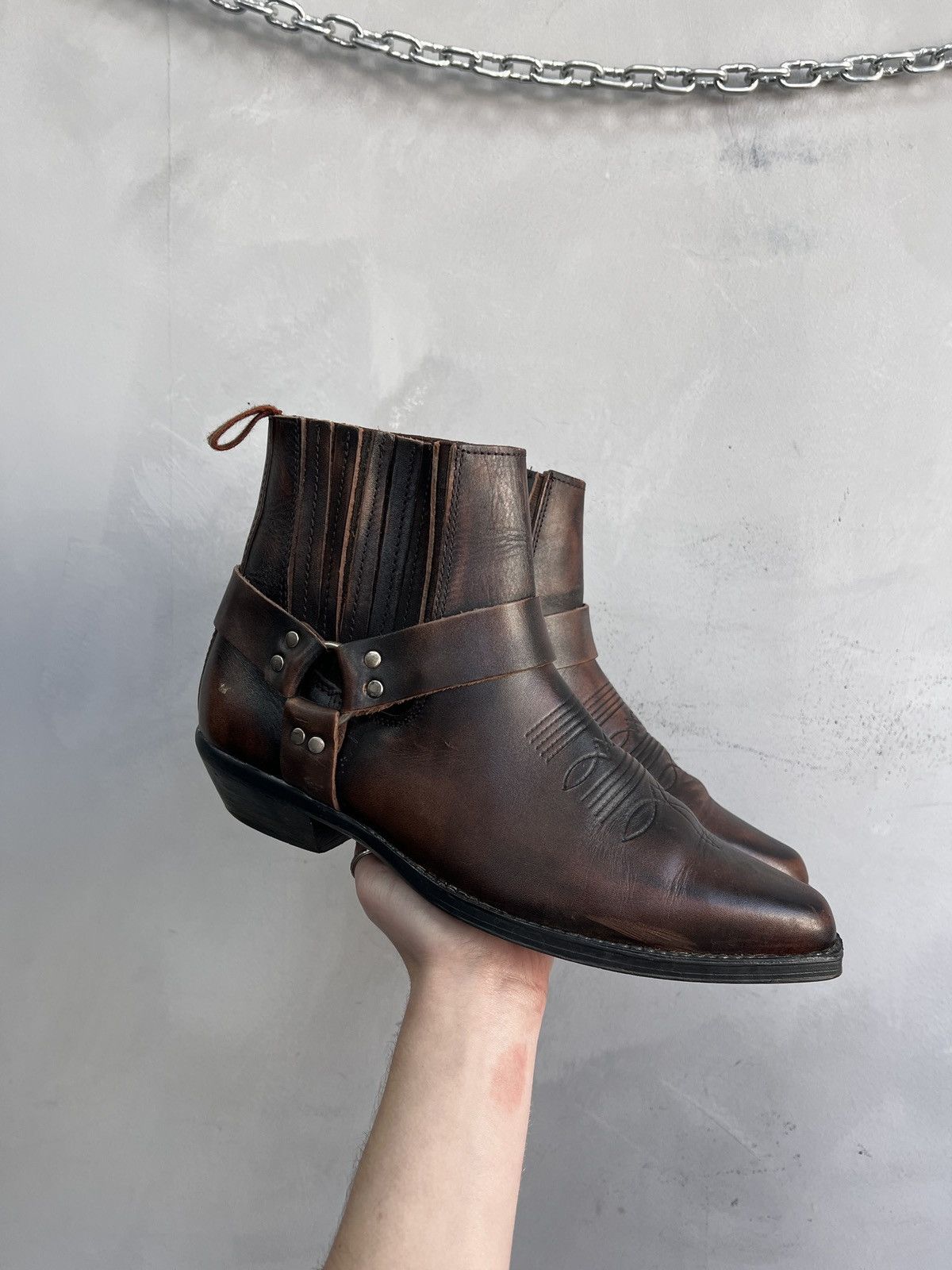 Western Rise Western tony mora Rugged Leather Boots hype Work Style Size US 9.5 / EU 42-43 - 2 Thumbnail