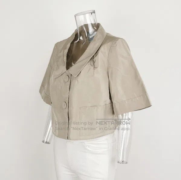 Prada Prada Silk Short Sleeve Blouse with Collar . Size XL / US 12-14 / IT 48-50 - 2 Thumbnail