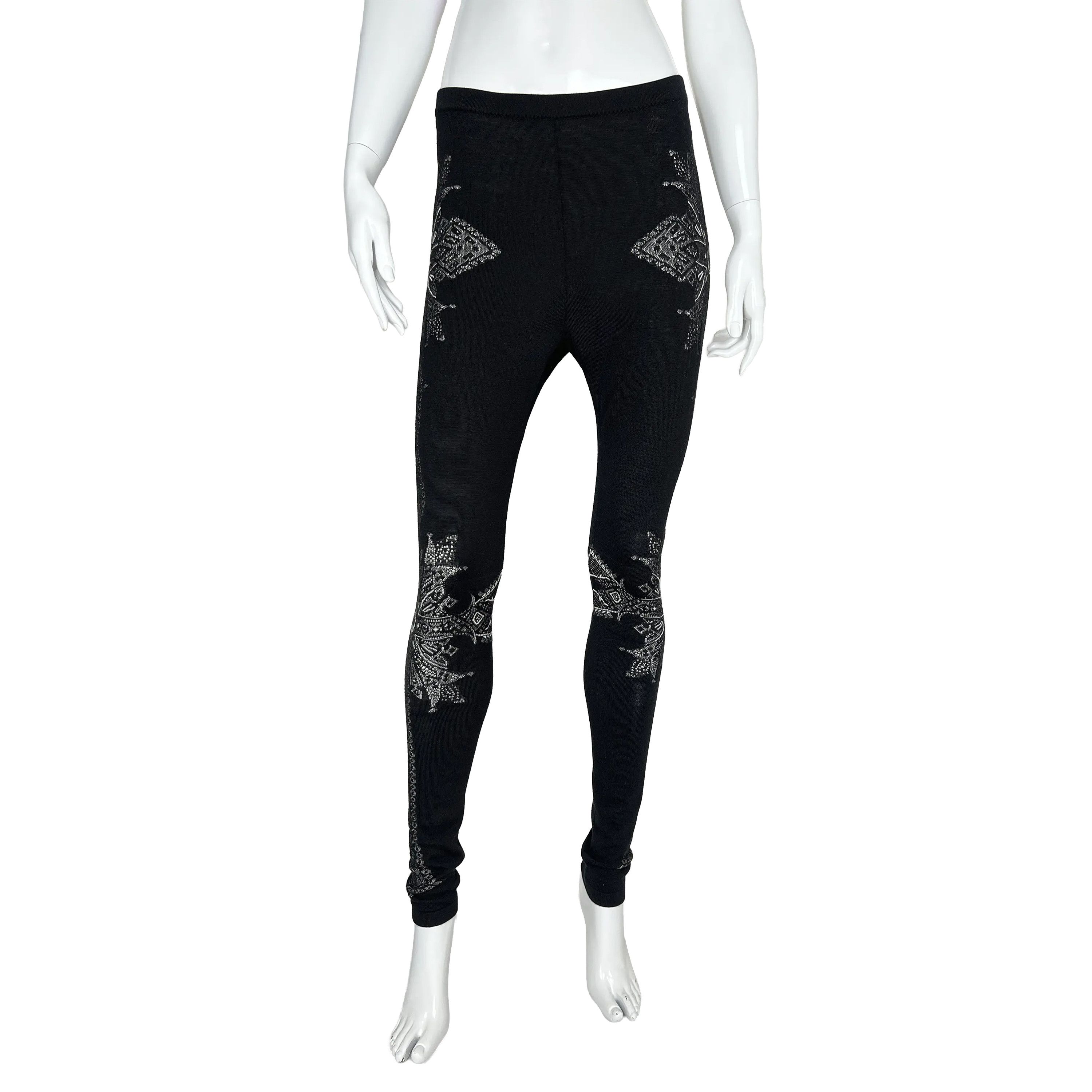 Alexander McQueen Rare Alexander McQueen FW2010 Black Wool Cross Leggings Size 25" / US 0 / IT 36 - 2 Thumbnail
