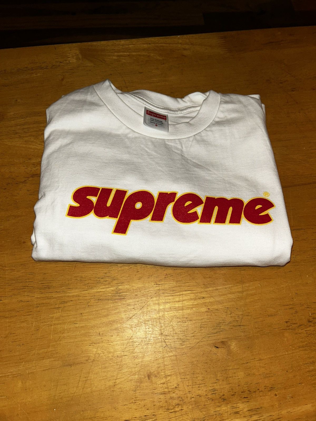 Supreme Supreme Pinline Logo Tee White Size Small Size US S / EU 44-46 / 1 - 2 Thumbnail