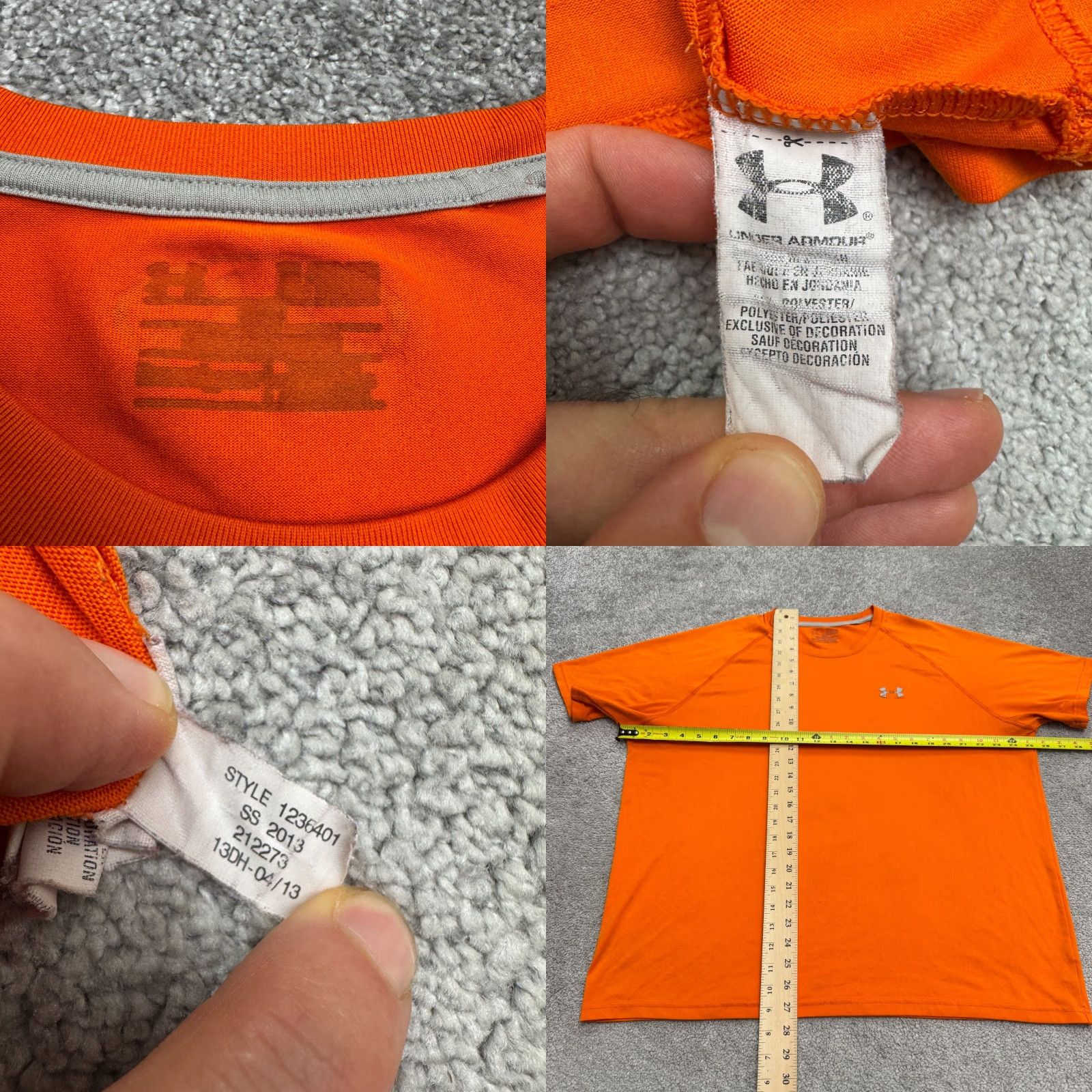 Under Armour Under Armour HeatGear Tech Active T-Shirt Mens XL Orange Short Sleeve Crew Tee Size US XL / EU 56 / 4 - 8 Thumbnail