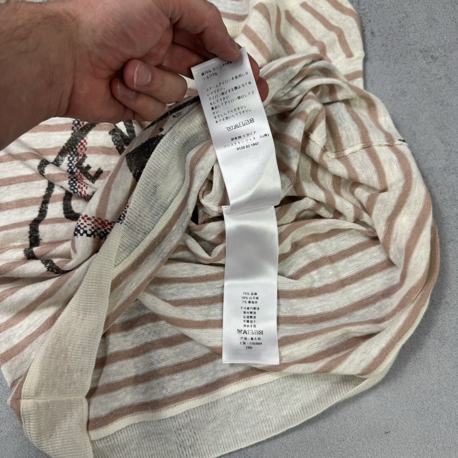 Dior Christian Dior Women Linen T Shirt Size IT 42 Striped Size M / US 6-8 / IT 42-44 - 13 Thumbnail