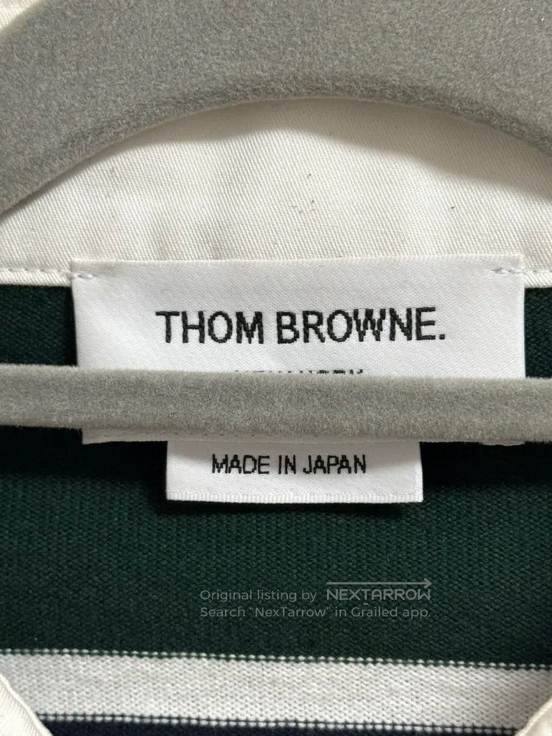 Thom Browne Thom Browne Olive striped Polo shirt Size US M / EU 48-50 / 2 - 4 Thumbnail