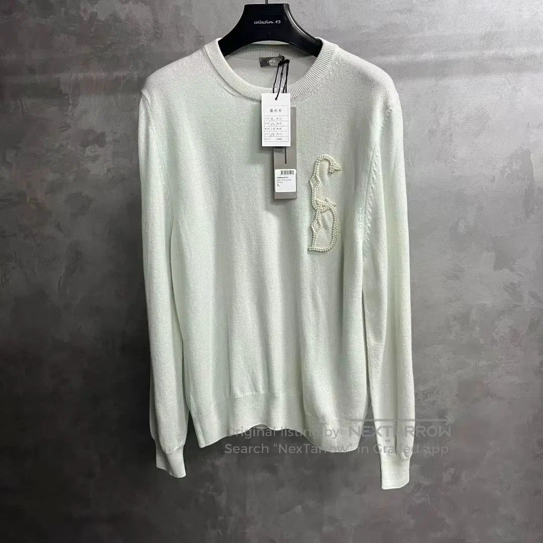 Dior dior white logo embroidered long sleeve sweater. Size US XL / EU 56 / 4 - 1 Thumbnail