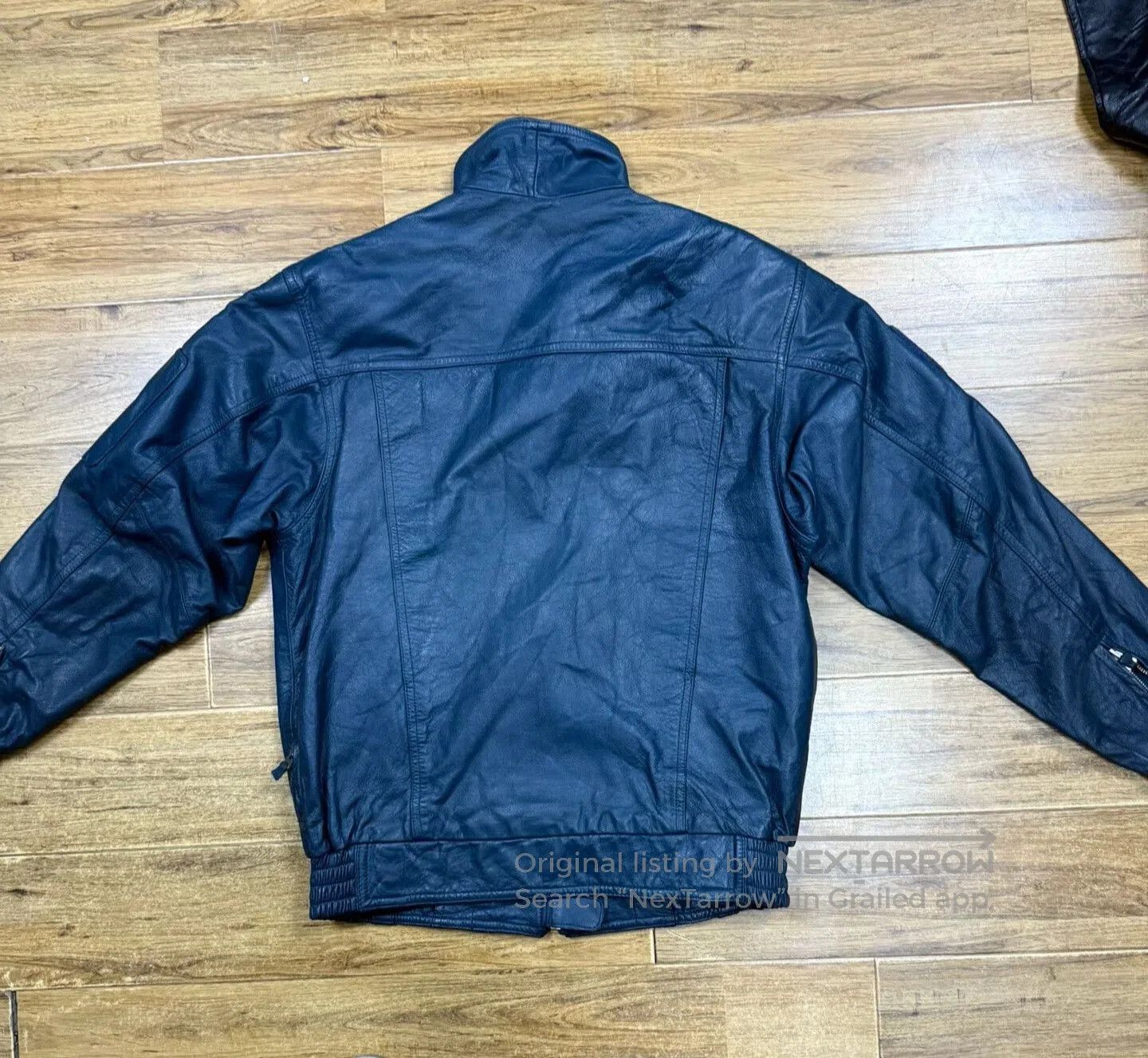 Other Blue Leather Motorcycle Jacket for Autumn. Size US M / EU 48-50 / 2 - 2 Thumbnail