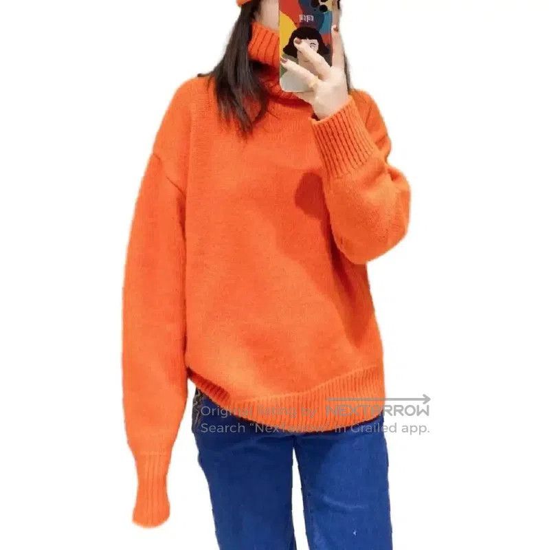 Loewe Loewe Orange Wool Embroidered Long Sleeve Sweater . Size S / US 4 / IT 40 - 1 Thumbnail