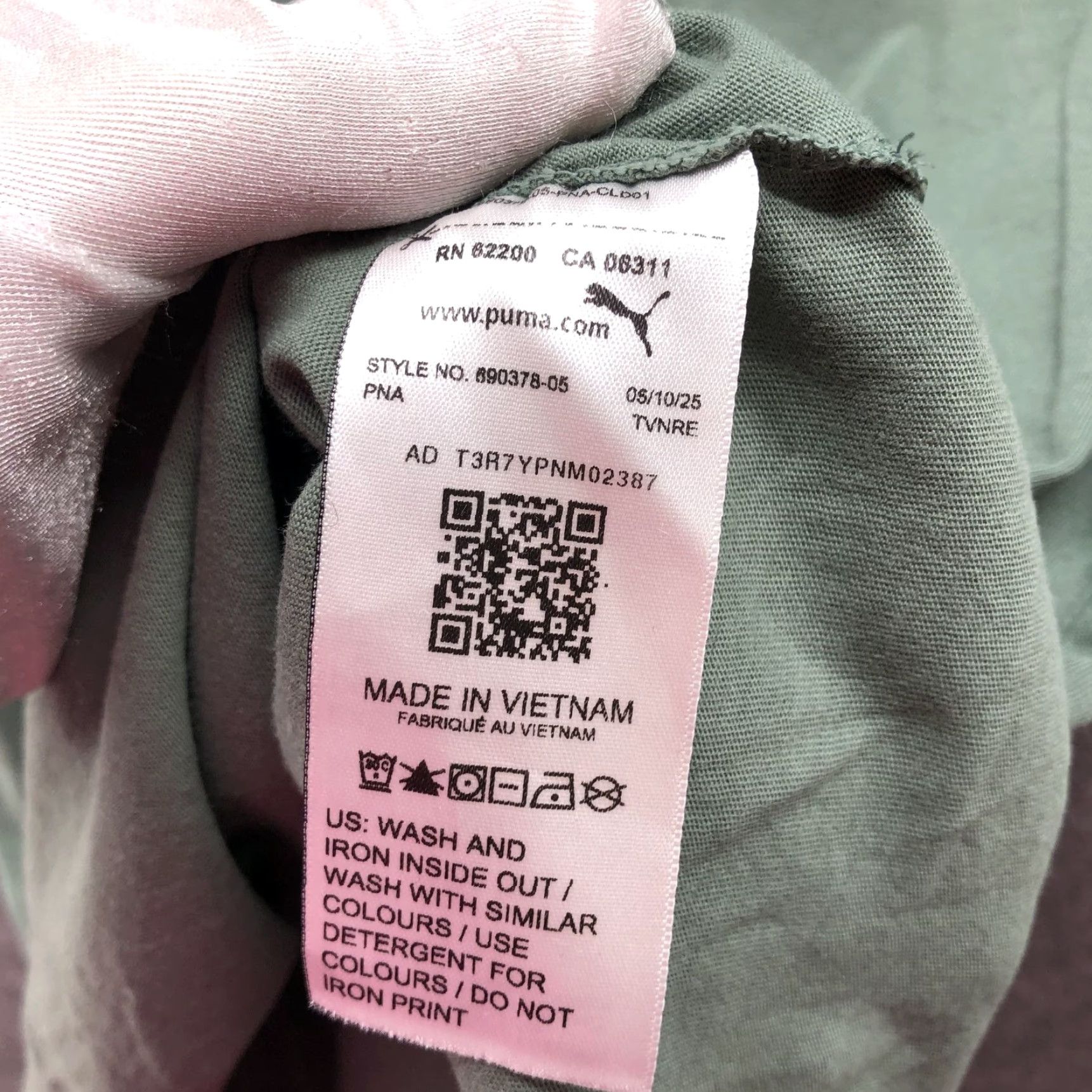 Puma PUMA Short Sleeve T Shirt Mens S Sage Green Crewneck Cotton Logo Shirt Mens S Green Logo Cotton Crew Neck Short Sleeve T-Shirt Puma Size US S / EU 44-46 / 1 - 6 Thumbnail