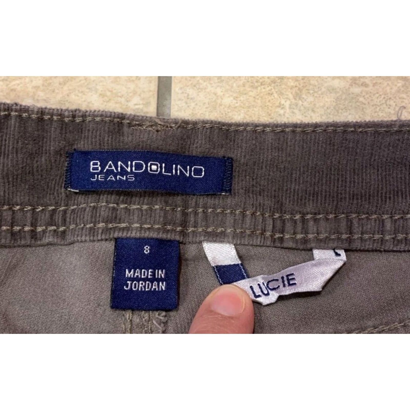 Vintage Bandolino Women's Pants Corduroy Slimming Stretch Gray 8 Regular 29x30 Lucie Skiny Jeans Belts Logo Zipper Front Flat Size 30" / US 8 / IT 44 - 6 Thumbnail