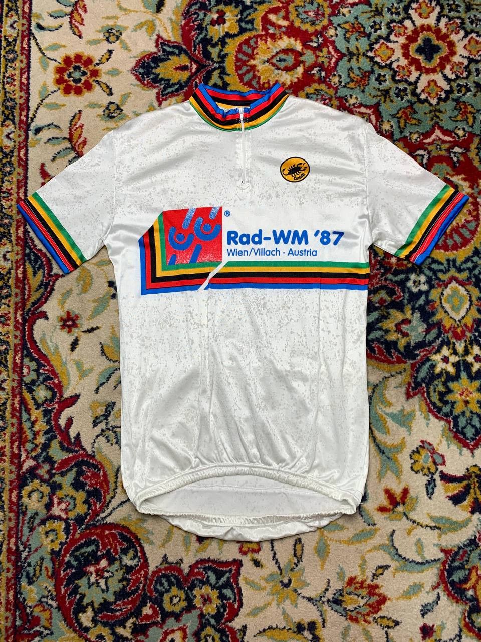 Vintage Bike Cycling Jersey Shirt Maillot Cyclism Rad WM 87 Castelli Size US M / EU 48-50 / 2 - 1 Thumbnail