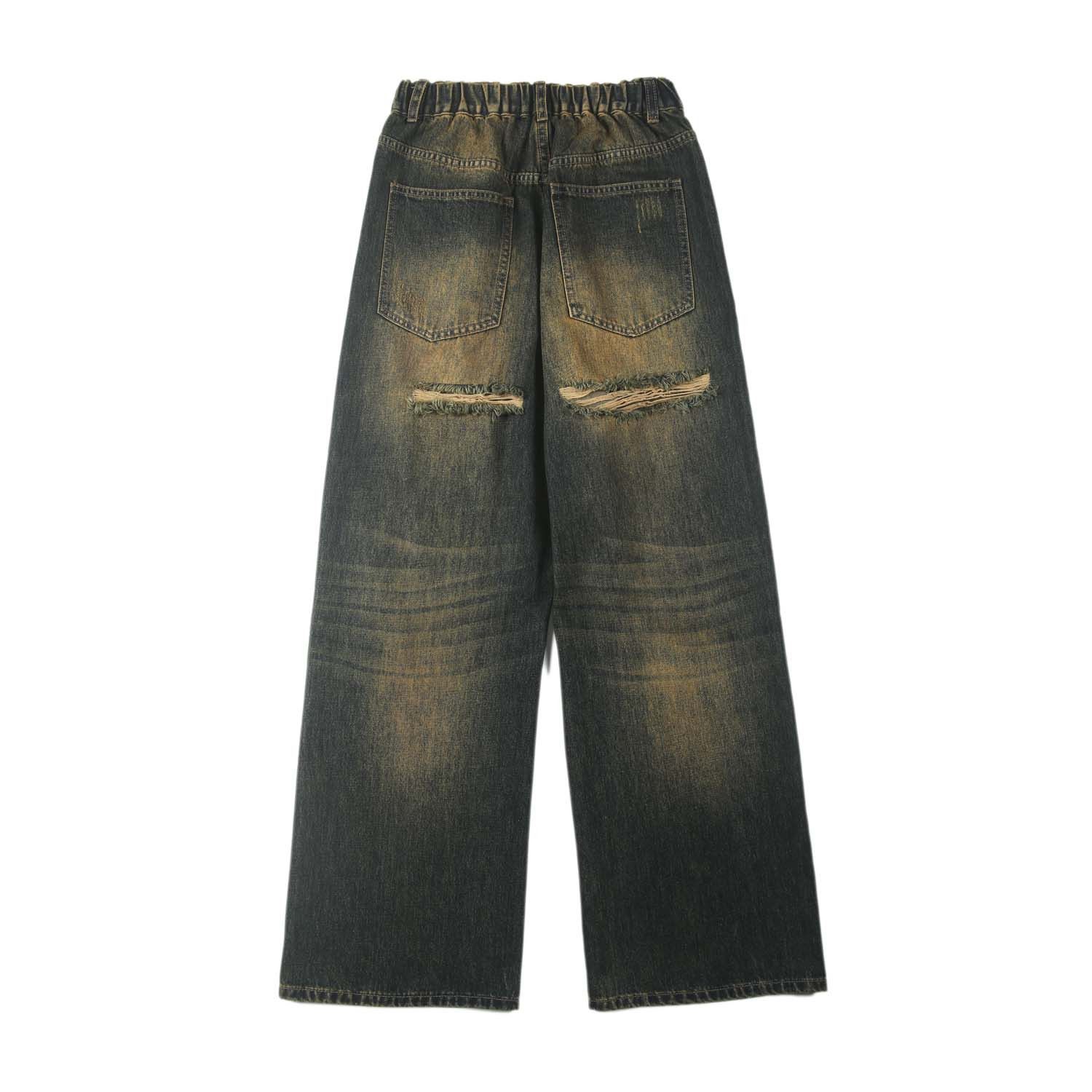 Japanese Brand × Vintage Retro broken hole jeans men straight loose pants Size US 32 / EU 48 - 6 Thumbnail