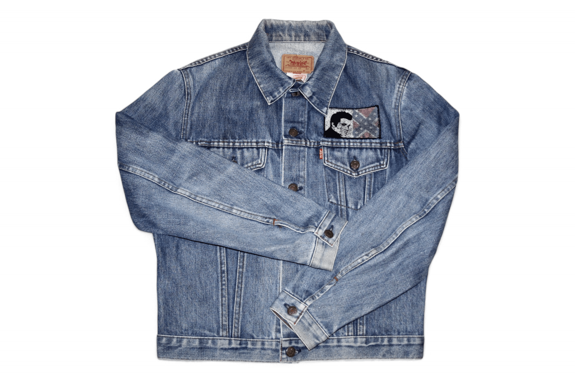 Levi's 70s-80s Levi’s Dnm Trucker Jacket 70500 09 17 Elvis Artwork Size US M / EU 48-50 / 2 - 3 Thumbnail