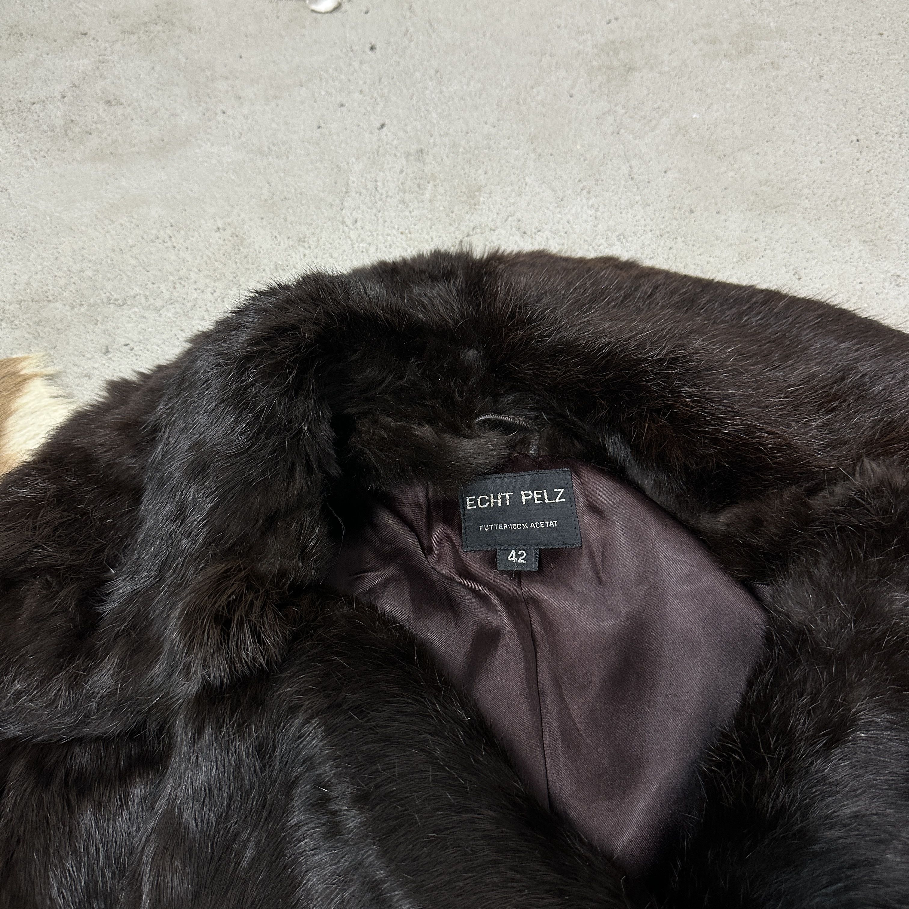 Vintage Vintage Old Money Chocolate Brown Tailored Rabbit Fur 90s Size L / US 10 / IT 46 - 8 Thumbnail