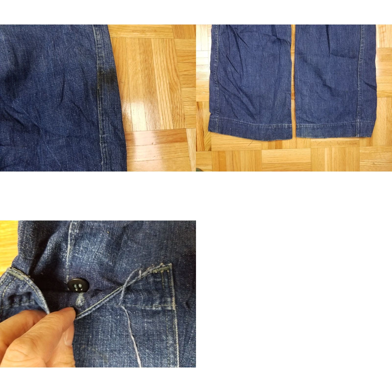 Denime VINTAGE US NAVY DUNGAREE DENIM WORK JEANS PANTS WWII 40s 50s KOREAN WAR SZ 28 BLUE Mens Jeans Size US 28 / EU 44 - 9 Thumbnail