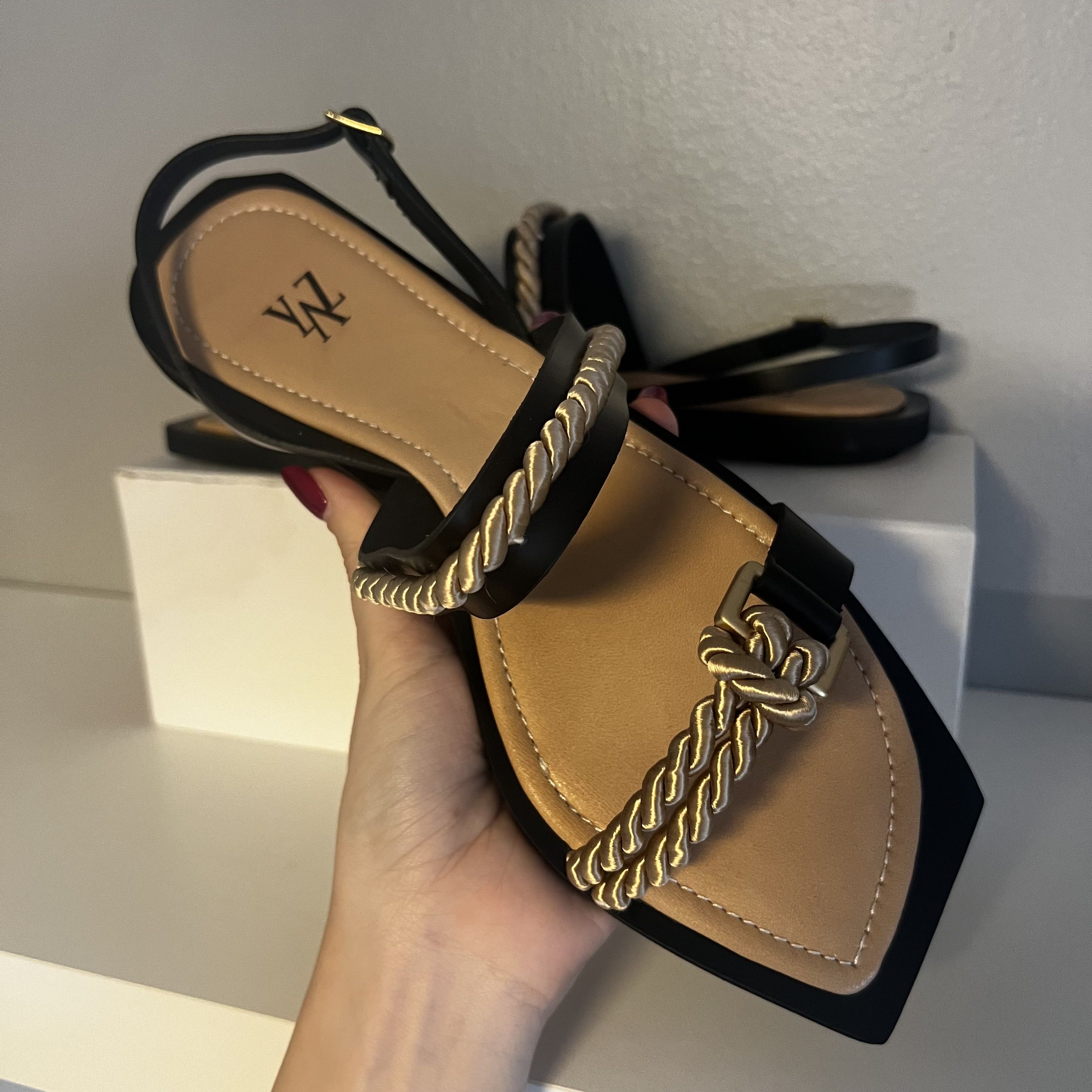 Handmade MYYAZ EPHE Sandals (BLACK GOLD) Size 42 Size US 12 / IT 42 - 4 Thumbnail
