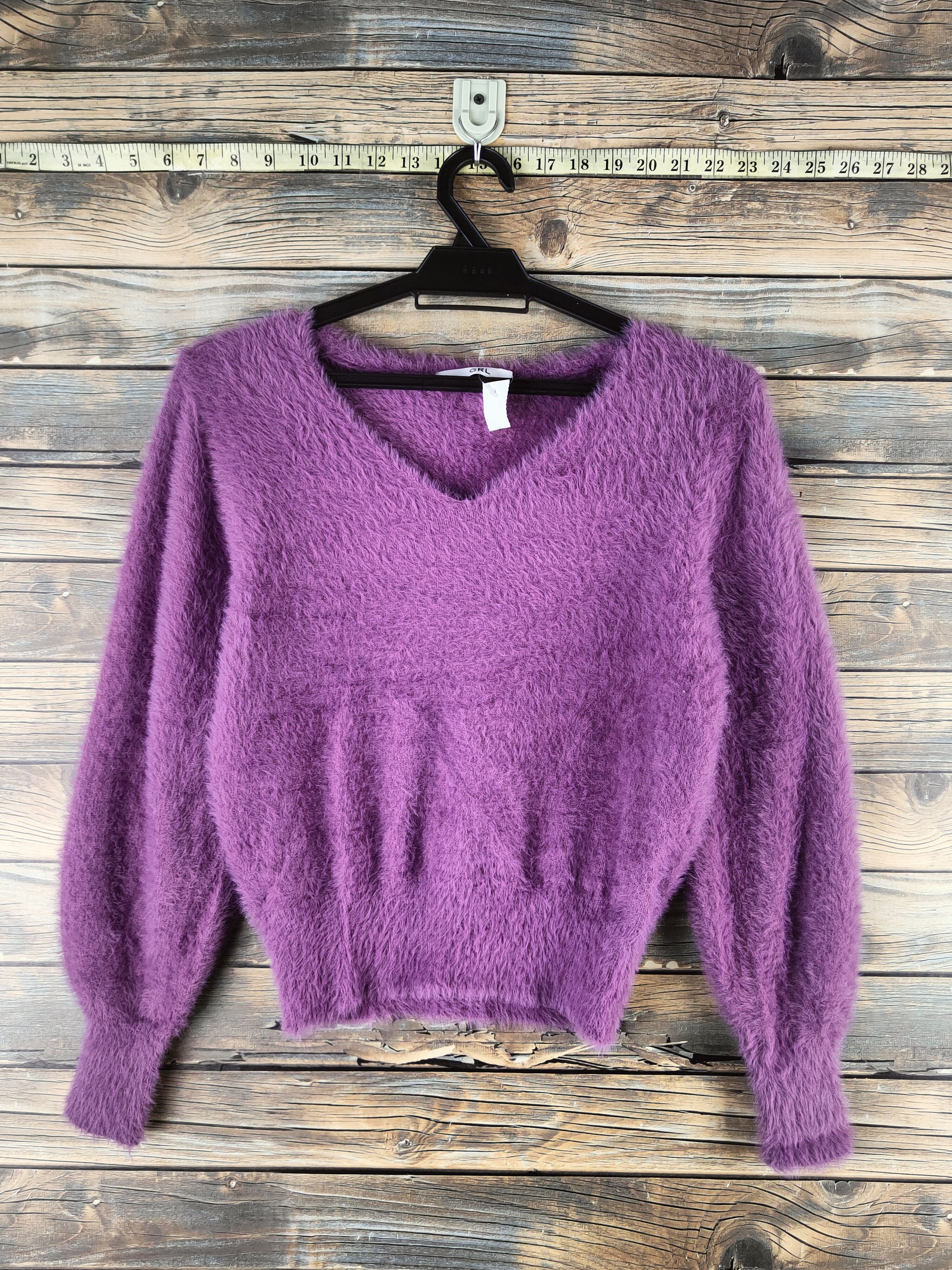 Japanese Brand DL GRL Purple Fur Mohair Knitwear #46-987 Size S / US 4 / IT 40 - 1 Thumbnail