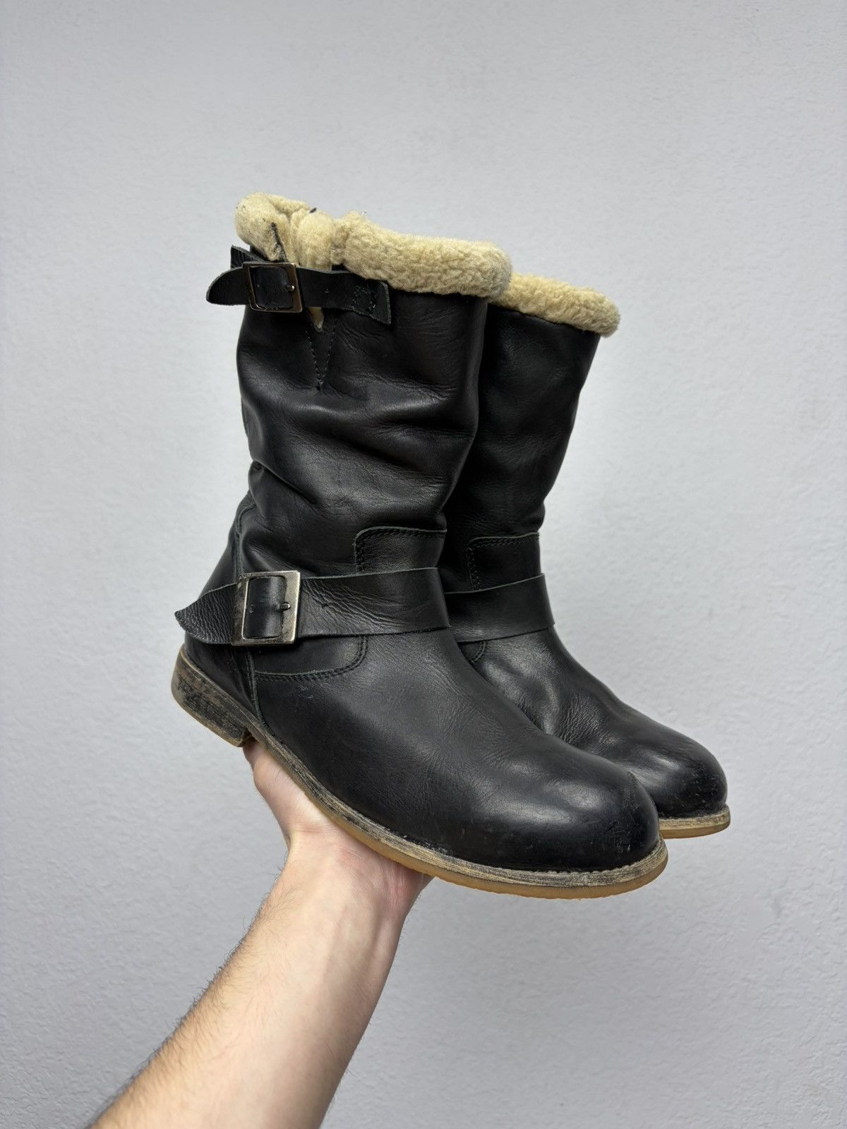 If Six Was Nine Artisan Black Harness High Guidi Vibe Leather Biker Boots Size US 8 / EU 41 - 3 Thumbnail