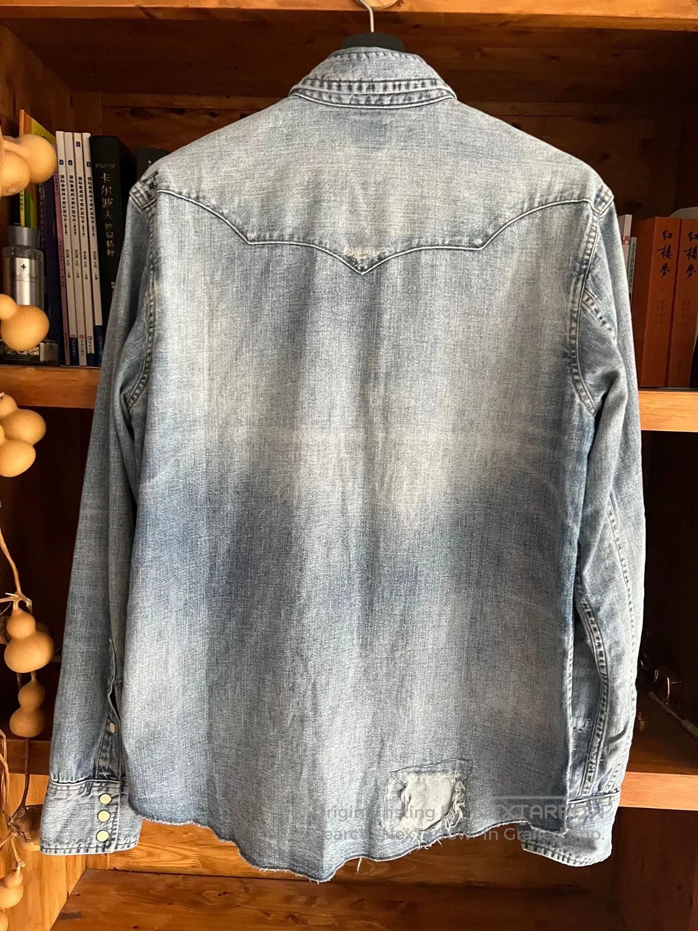 RRL Ralph Lauren rrl distressed denim long sleeve shirt. Size US M / EU 48-50 / 2 - 7 Thumbnail