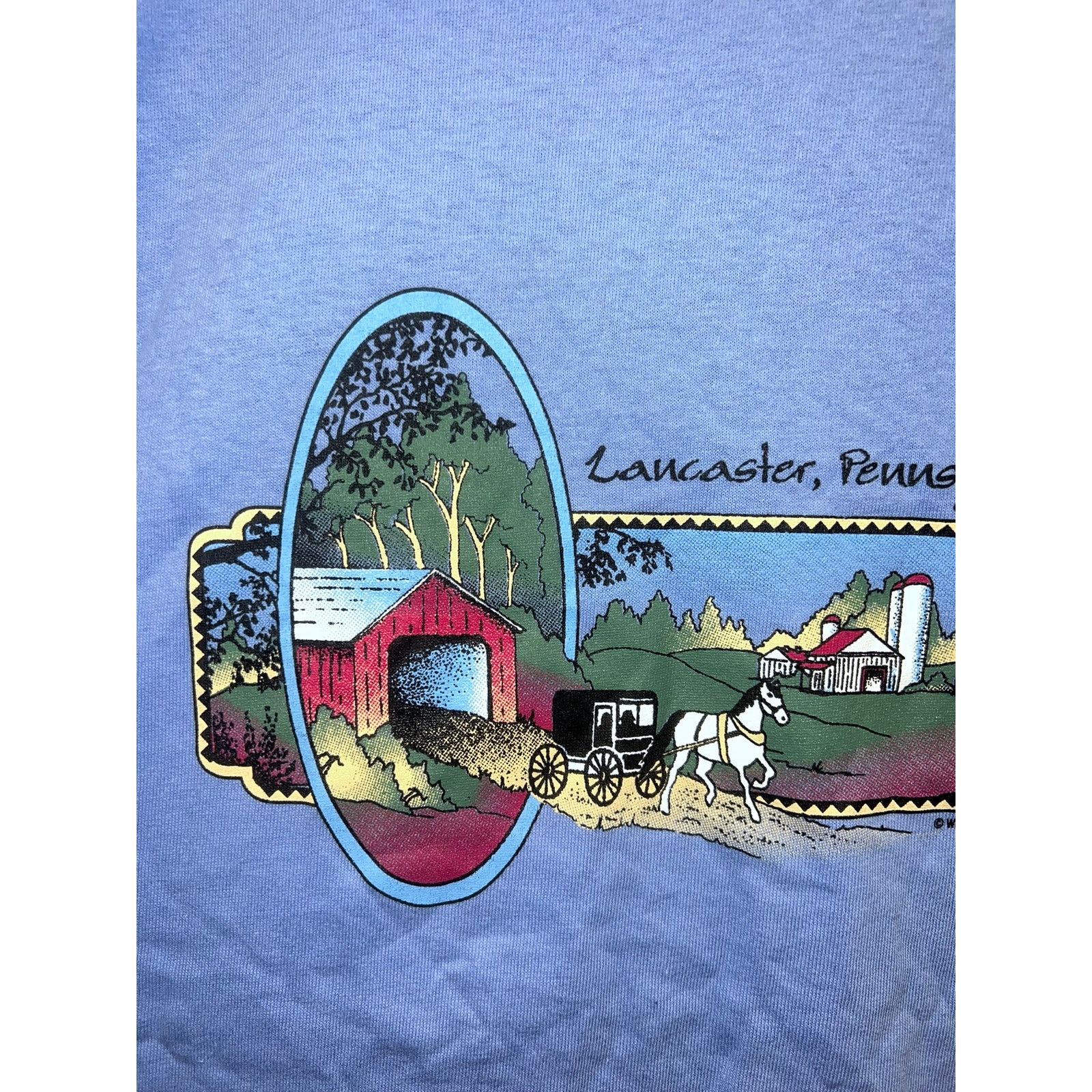Jerzees Vintage Lancaster Shirt Pennsylvania PA Farm Graphic Medium Size US M / EU 48-50 / 2 - 3 Thumbnail