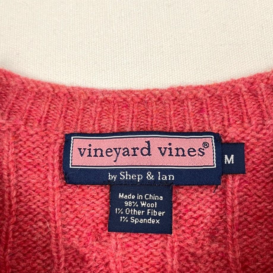 Vineyard Vines Vineyard Vines Wool Sweater Mens M Red Cable Knit Crewneck Pullover Prep Jumper Size US M / EU 48-50 / 2 - 3 Thumbnail